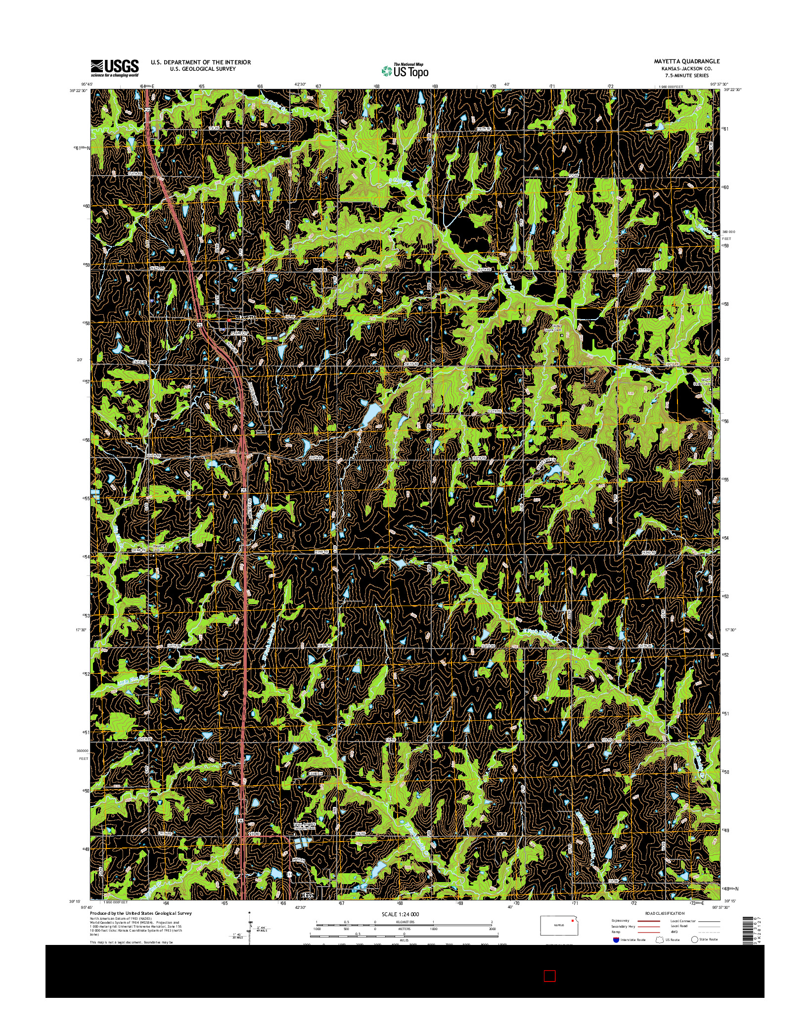 USGS US TOPO 7.5-MINUTE MAP FOR MAYETTA, KS 2015