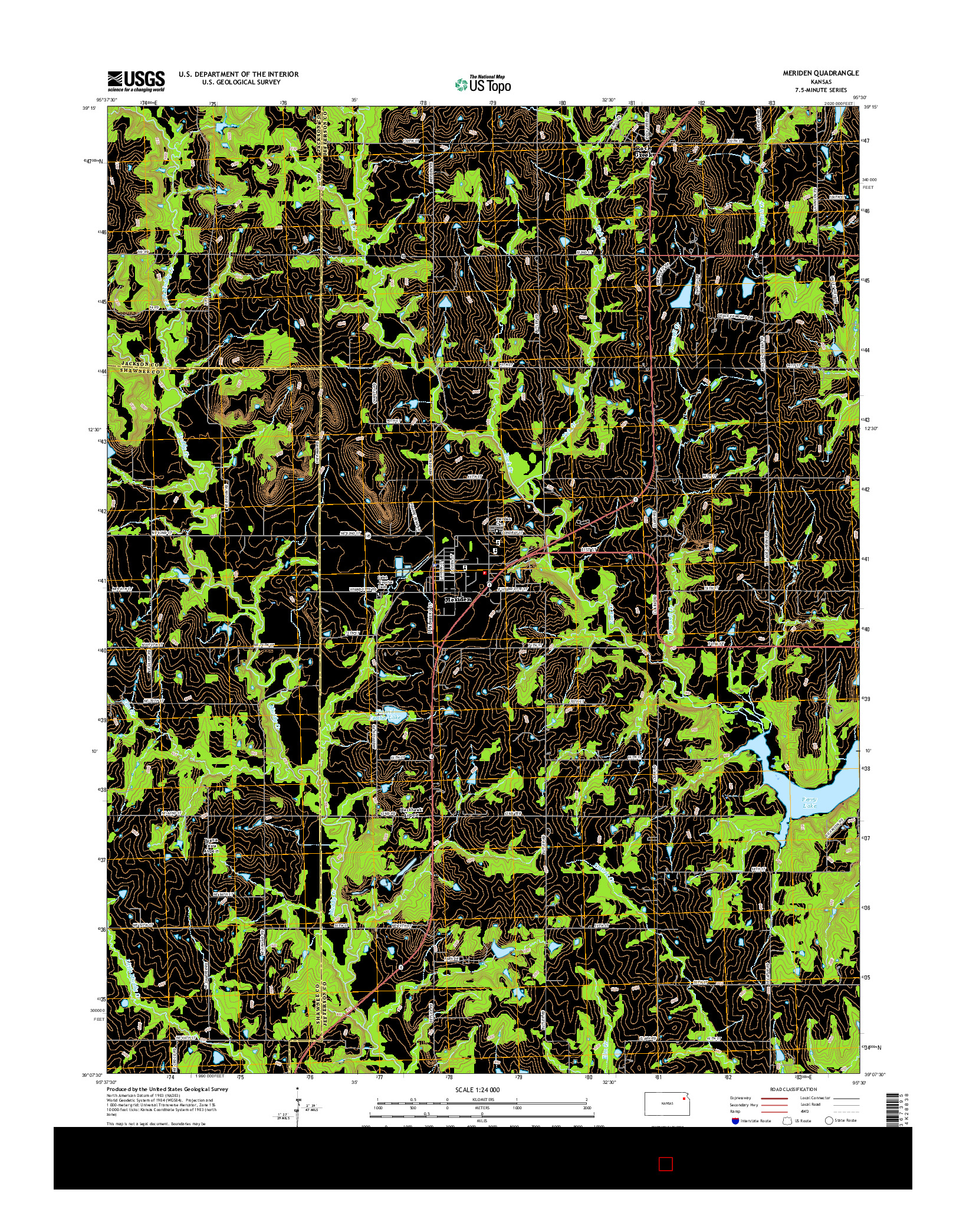 USGS US TOPO 7.5-MINUTE MAP FOR MERIDEN, KS 2015