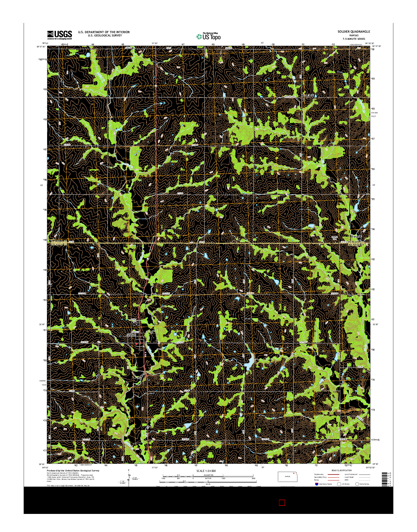 USGS US TOPO 7.5-MINUTE MAP FOR SOLDIER, KS 2015