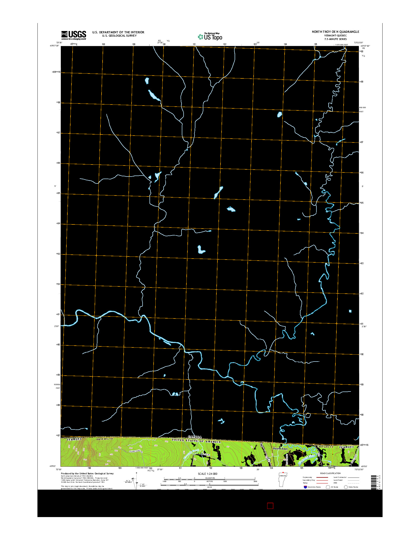 USGS US TOPO 7.5-MINUTE MAP FOR NORTH TROY OE N, VT-QC 2015