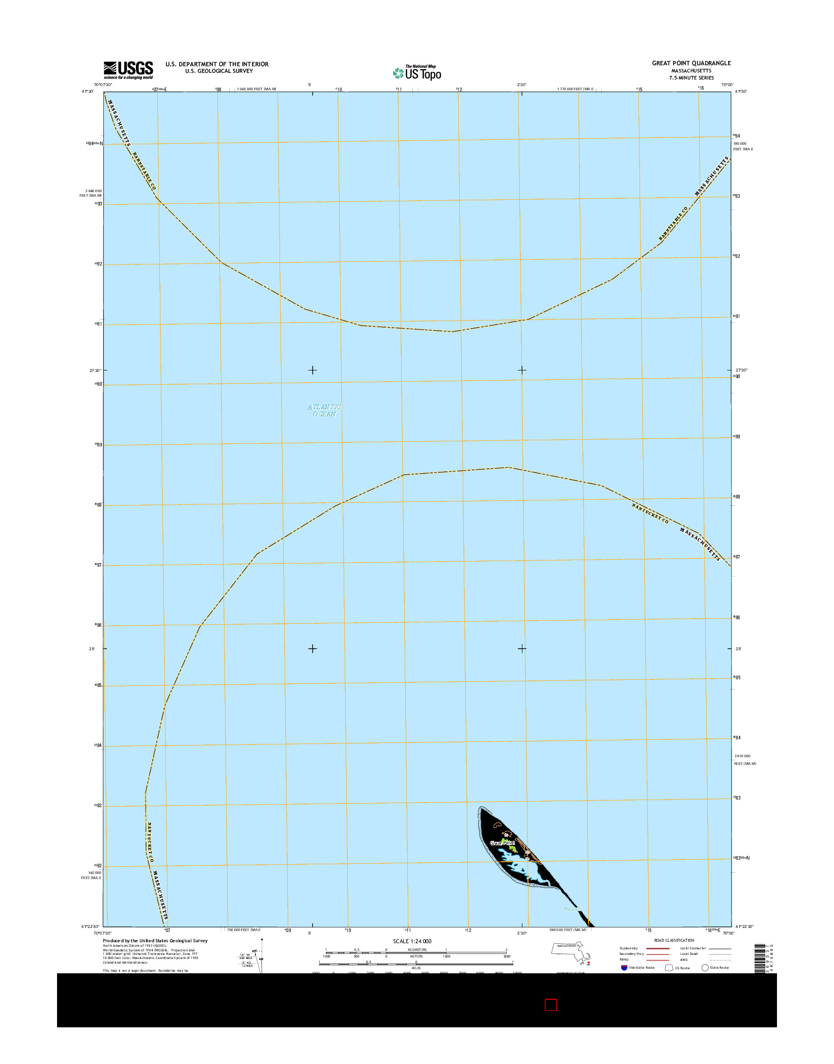 USGS US TOPO 7.5-MINUTE MAP FOR GREAT POINT, MA 2015