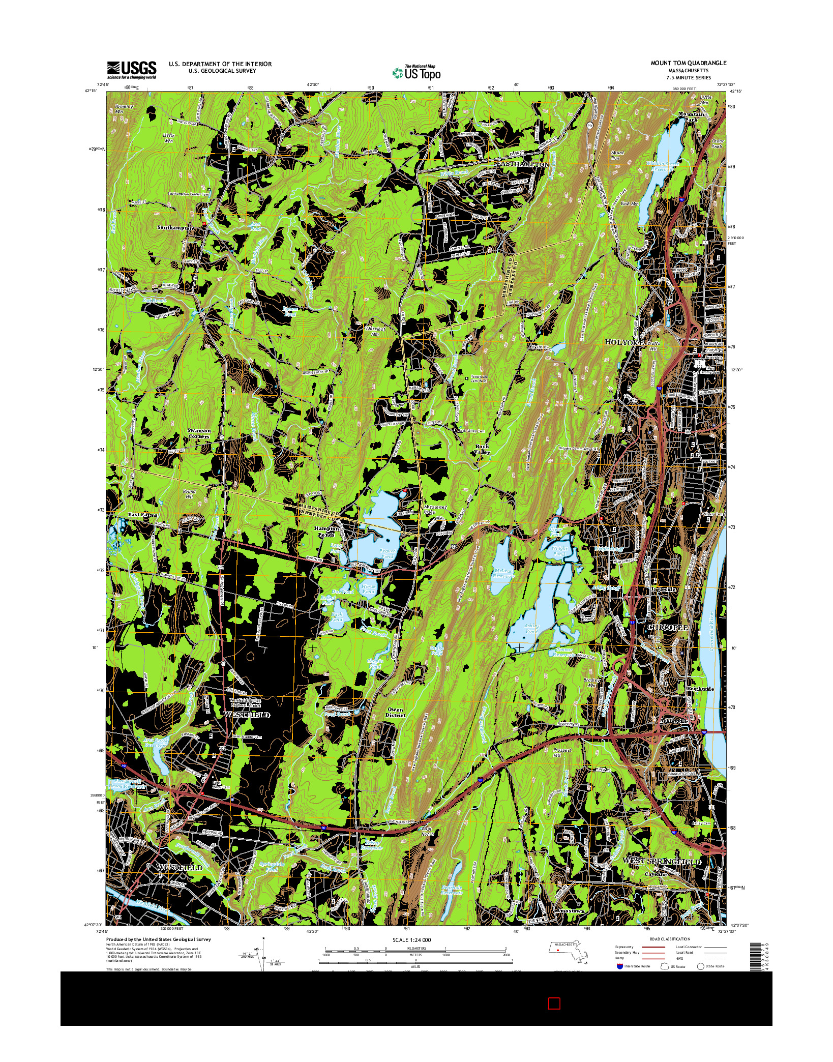 USGS US TOPO 7.5-MINUTE MAP FOR MOUNT TOM, MA 2015
