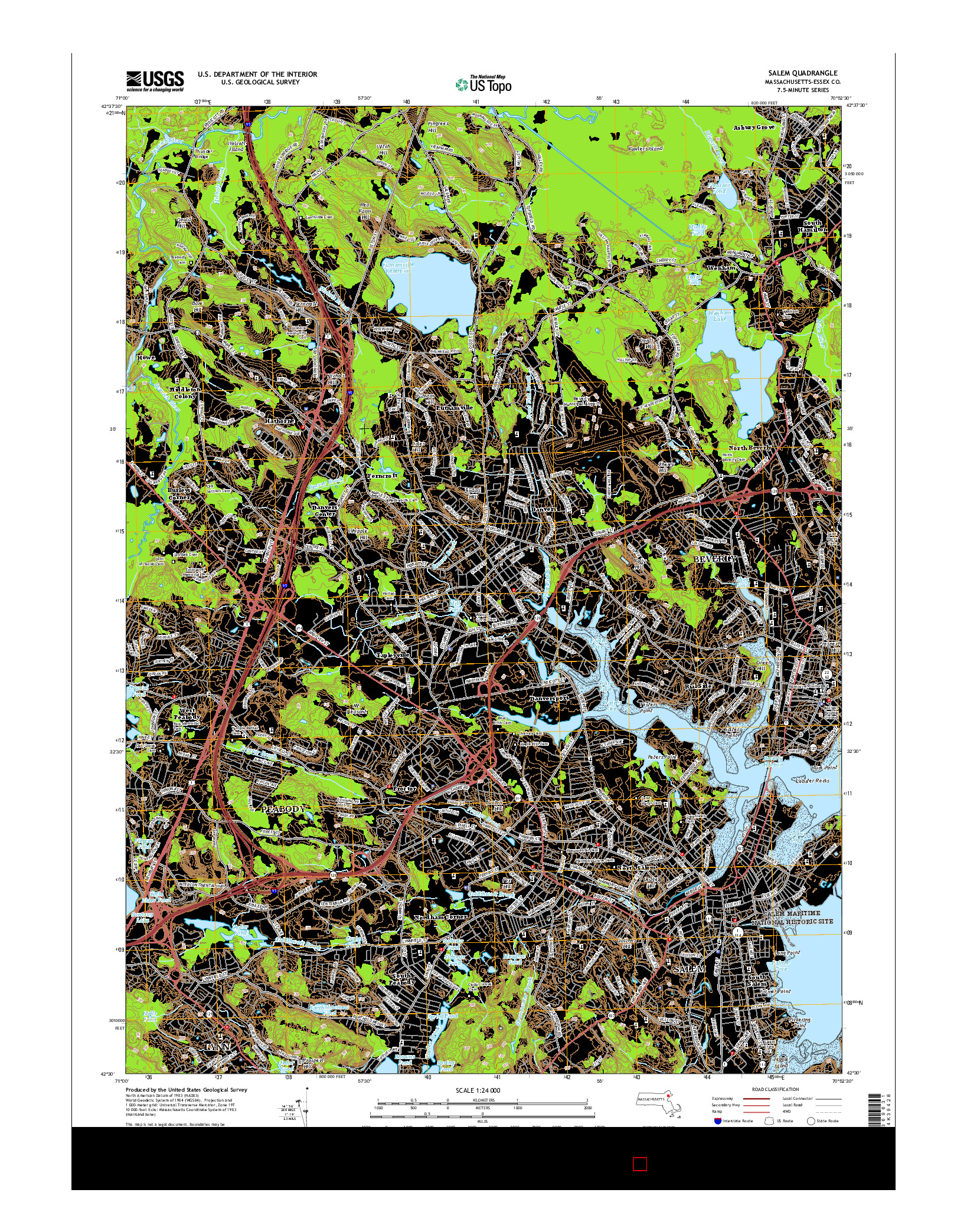 USGS US TOPO 7.5-MINUTE MAP FOR SALEM, MA 2015