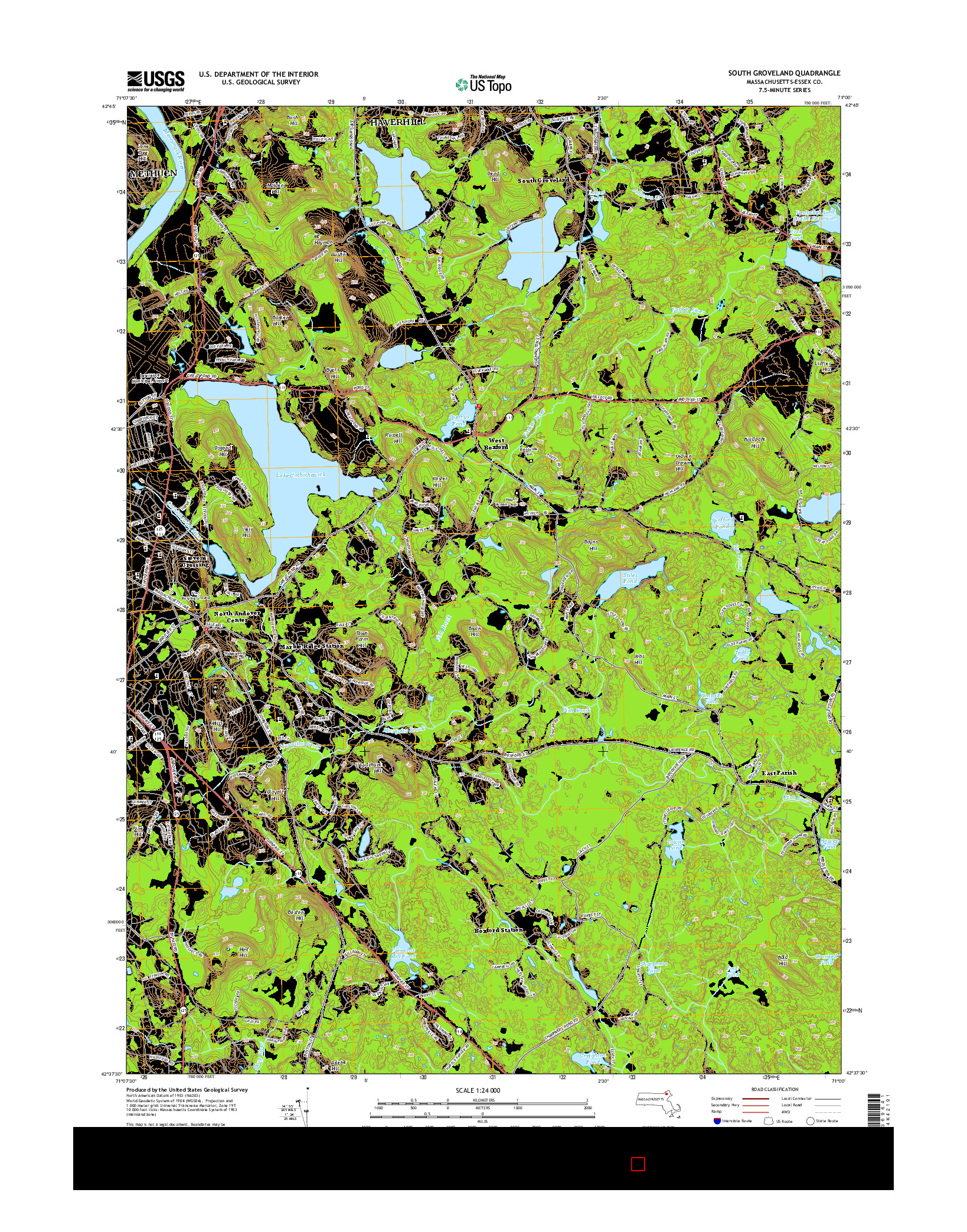 USGS US TOPO 7.5-MINUTE MAP FOR SOUTH GROVELAND, MA 2015