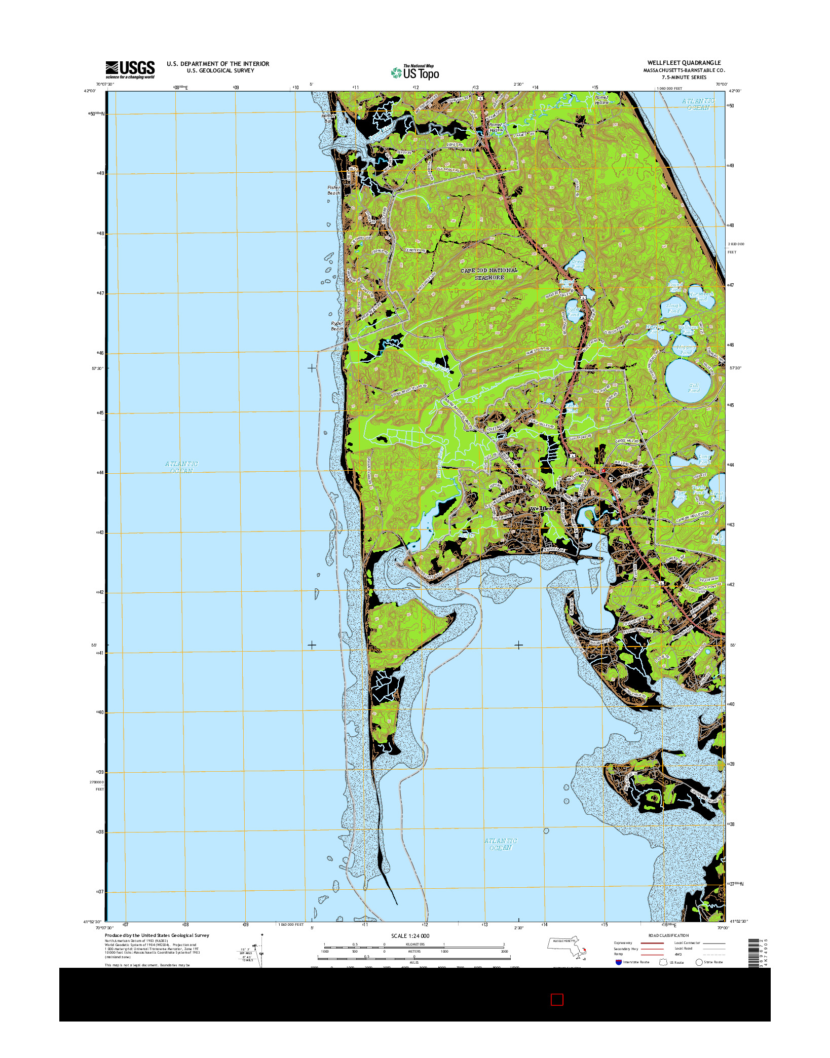 USGS US TOPO 7.5-MINUTE MAP FOR WELLFLEET, MA 2015