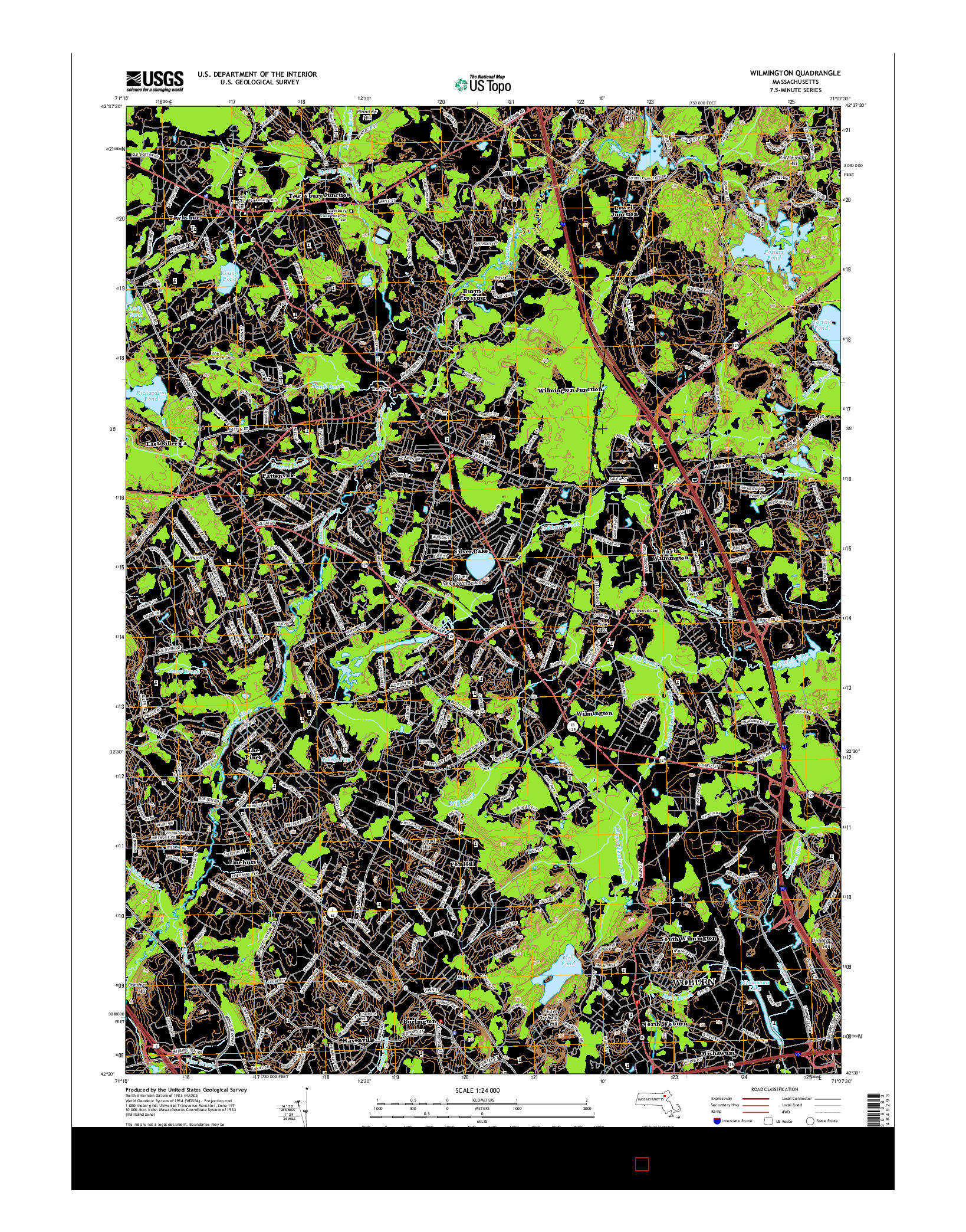 USGS US TOPO 7.5-MINUTE MAP FOR WILMINGTON, MA 2015