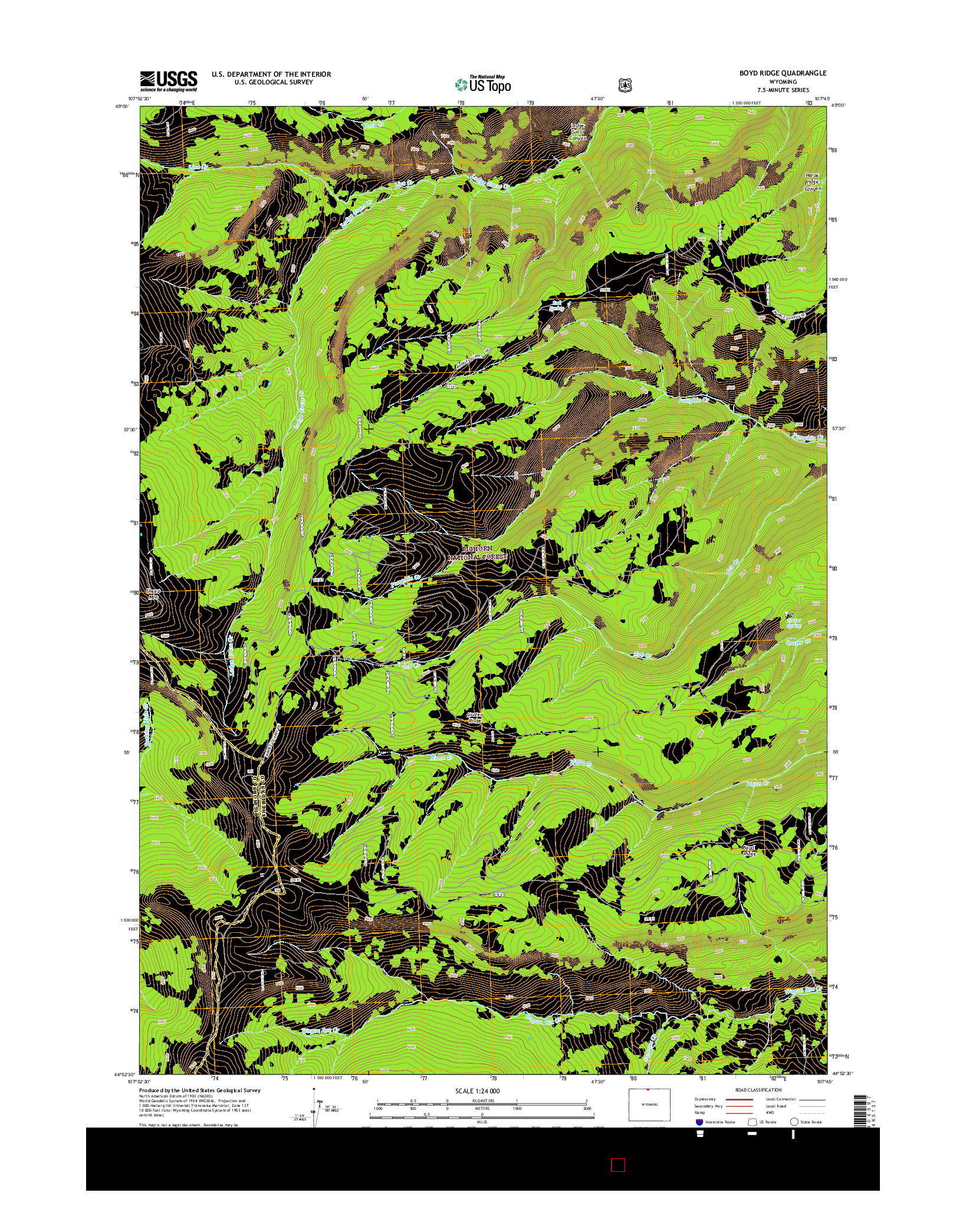 USGS US TOPO 7.5-MINUTE MAP FOR BOYD RIDGE, WY 2015