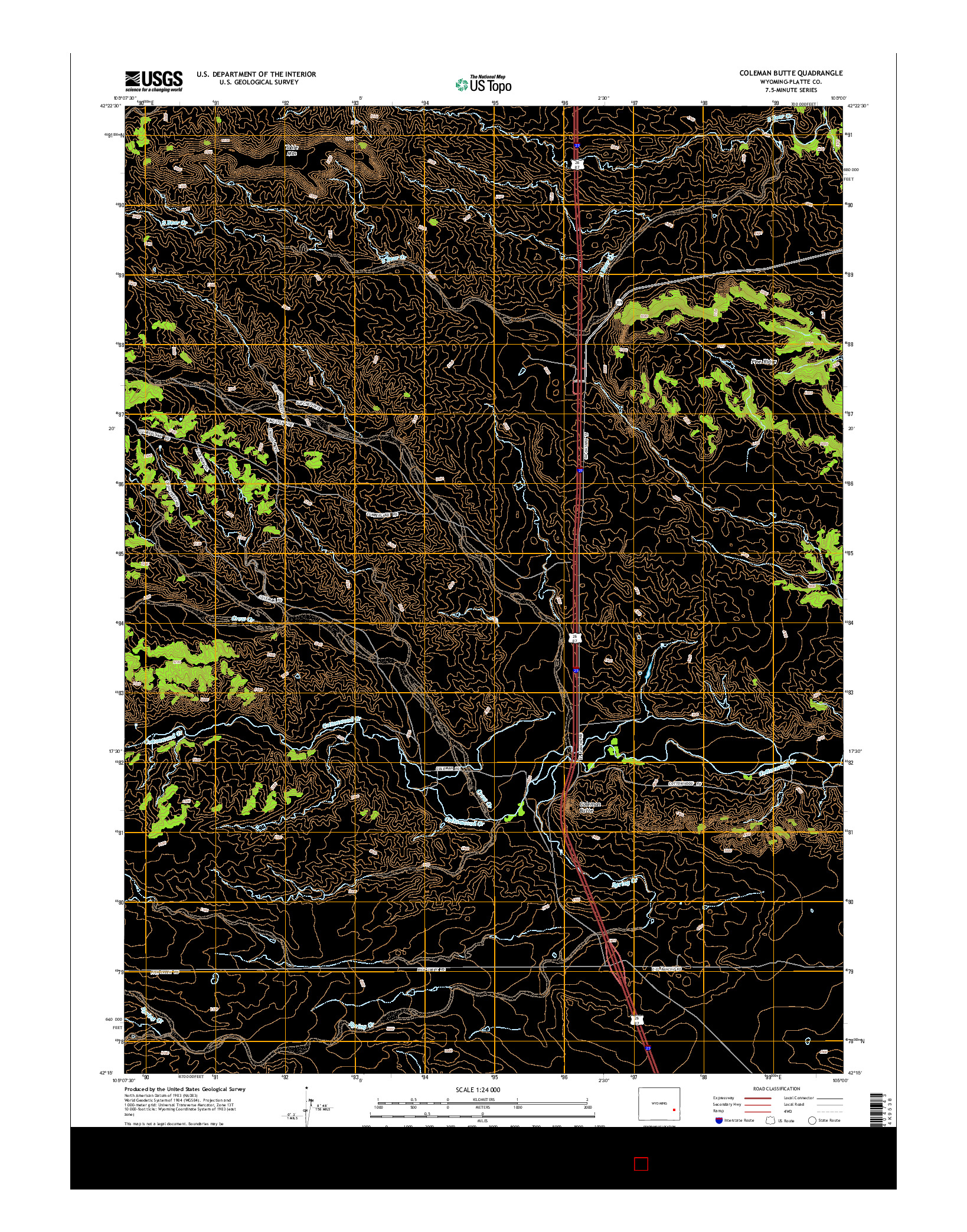 USGS US TOPO 7.5-MINUTE MAP FOR COLEMAN BUTTE, WY 2015