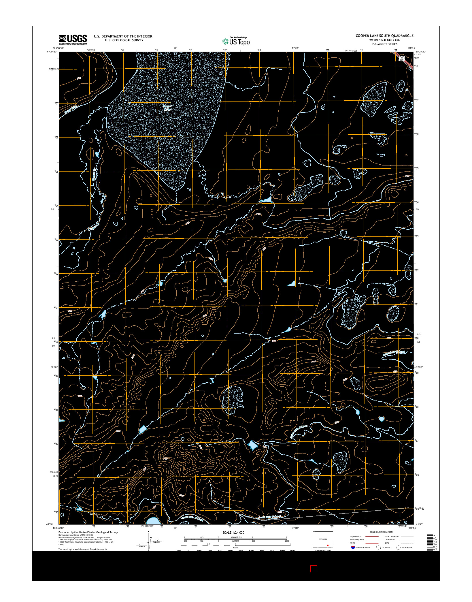 USGS US TOPO 7.5-MINUTE MAP FOR COOPER LAKE SOUTH, WY 2015