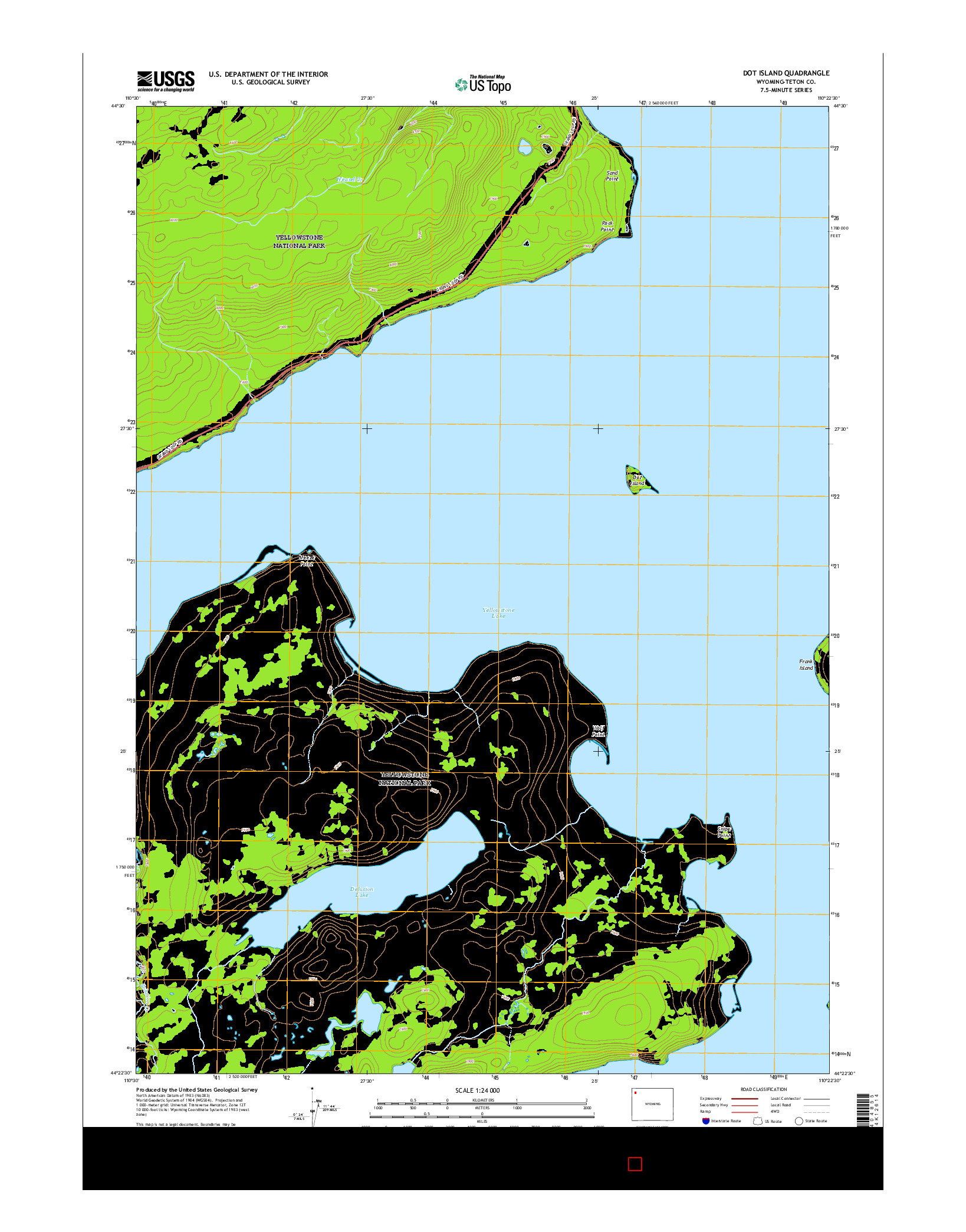 USGS US TOPO 7.5-MINUTE MAP FOR DOT ISLAND, WY 2015