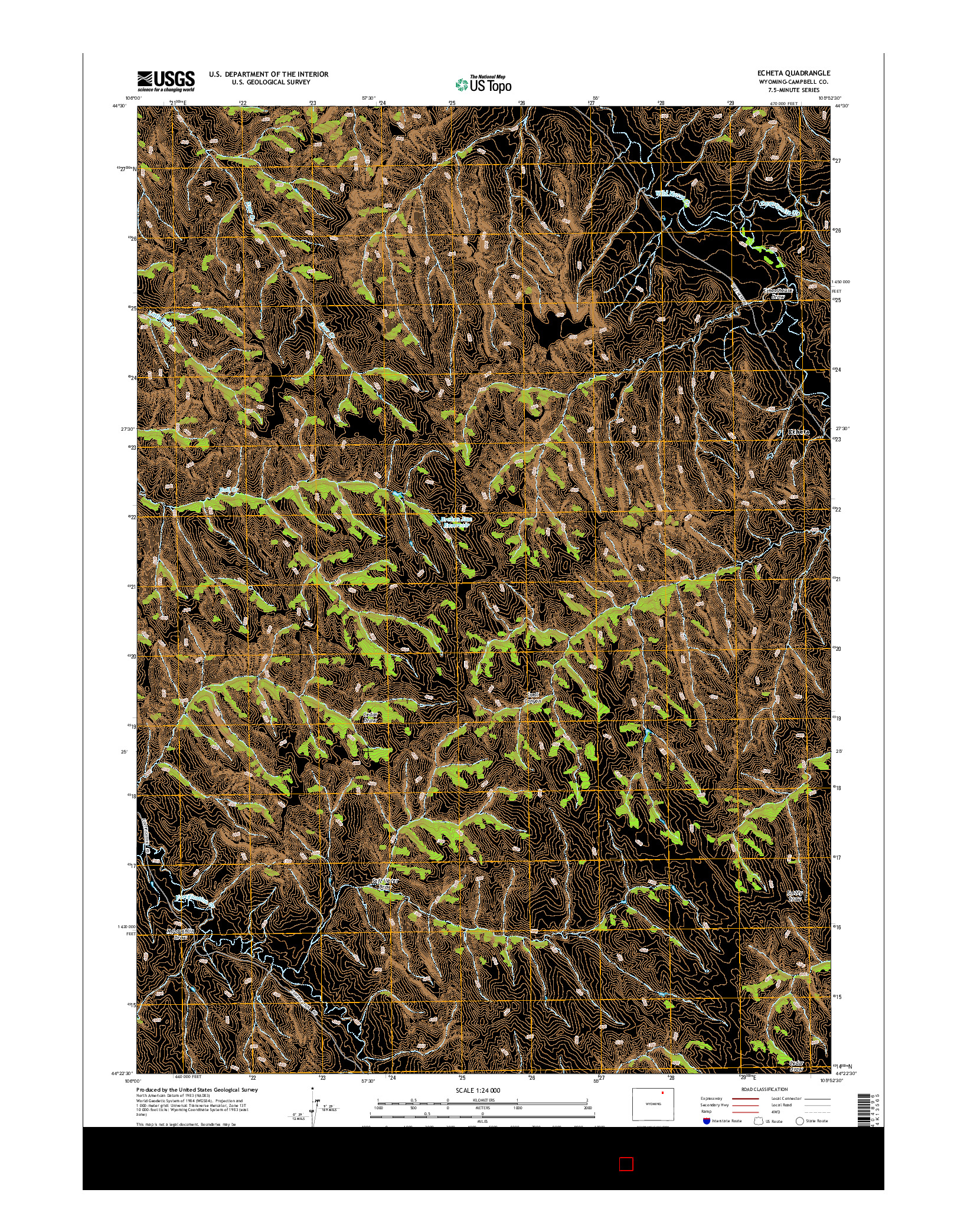 USGS US TOPO 7.5-MINUTE MAP FOR ECHETA, WY 2015