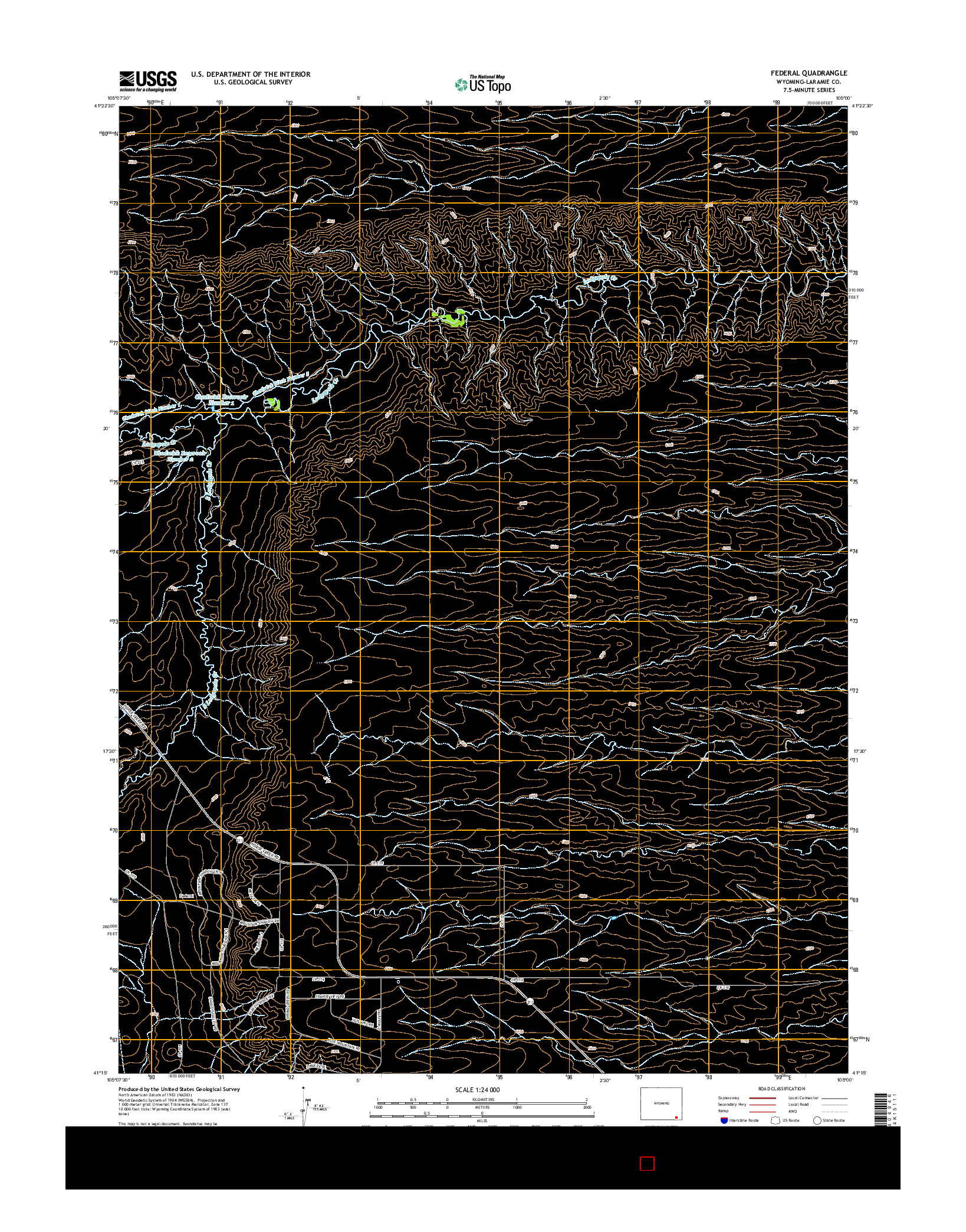 USGS US TOPO 7.5-MINUTE MAP FOR FEDERAL, WY 2015