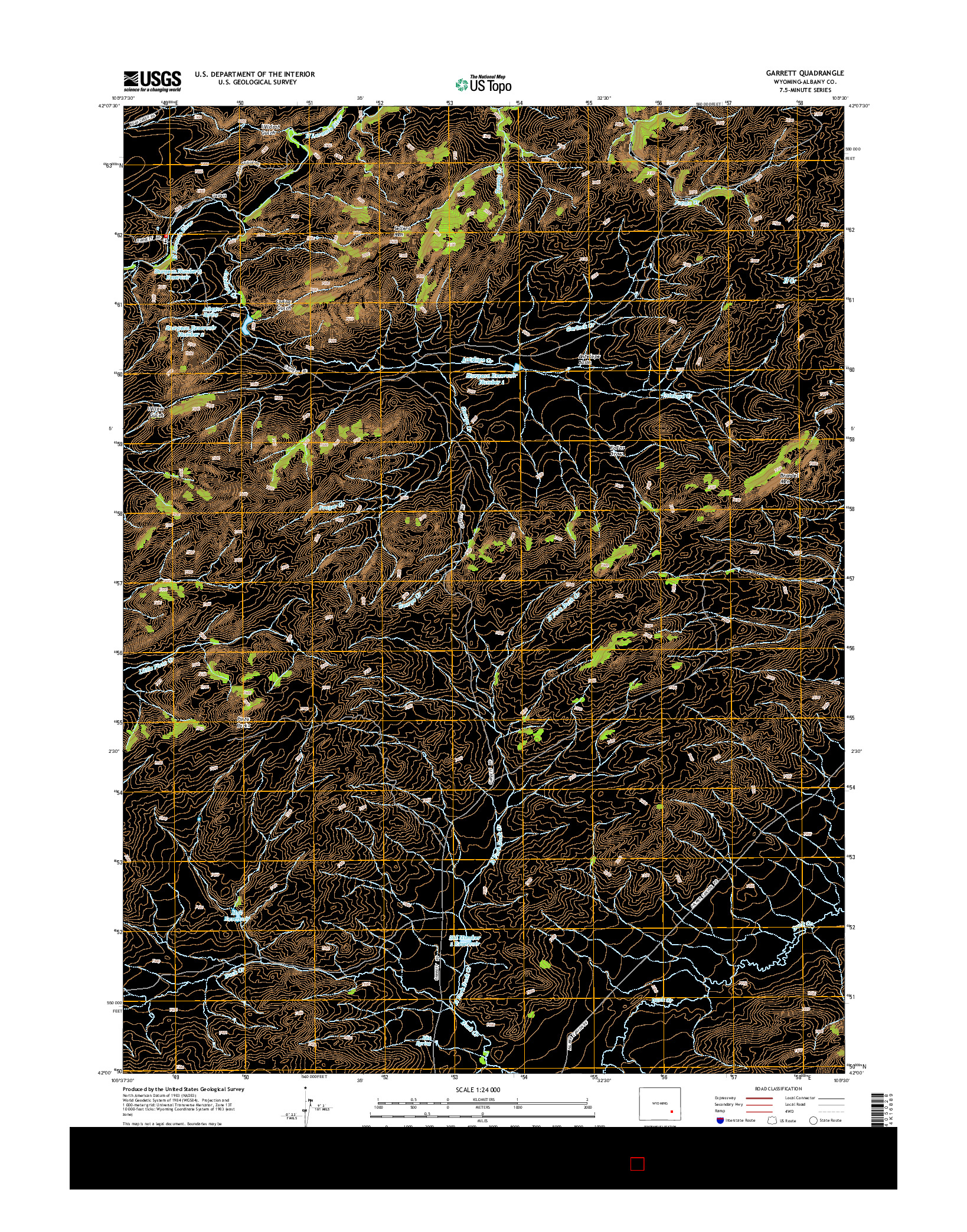 USGS US TOPO 7.5-MINUTE MAP FOR GARRETT, WY 2015