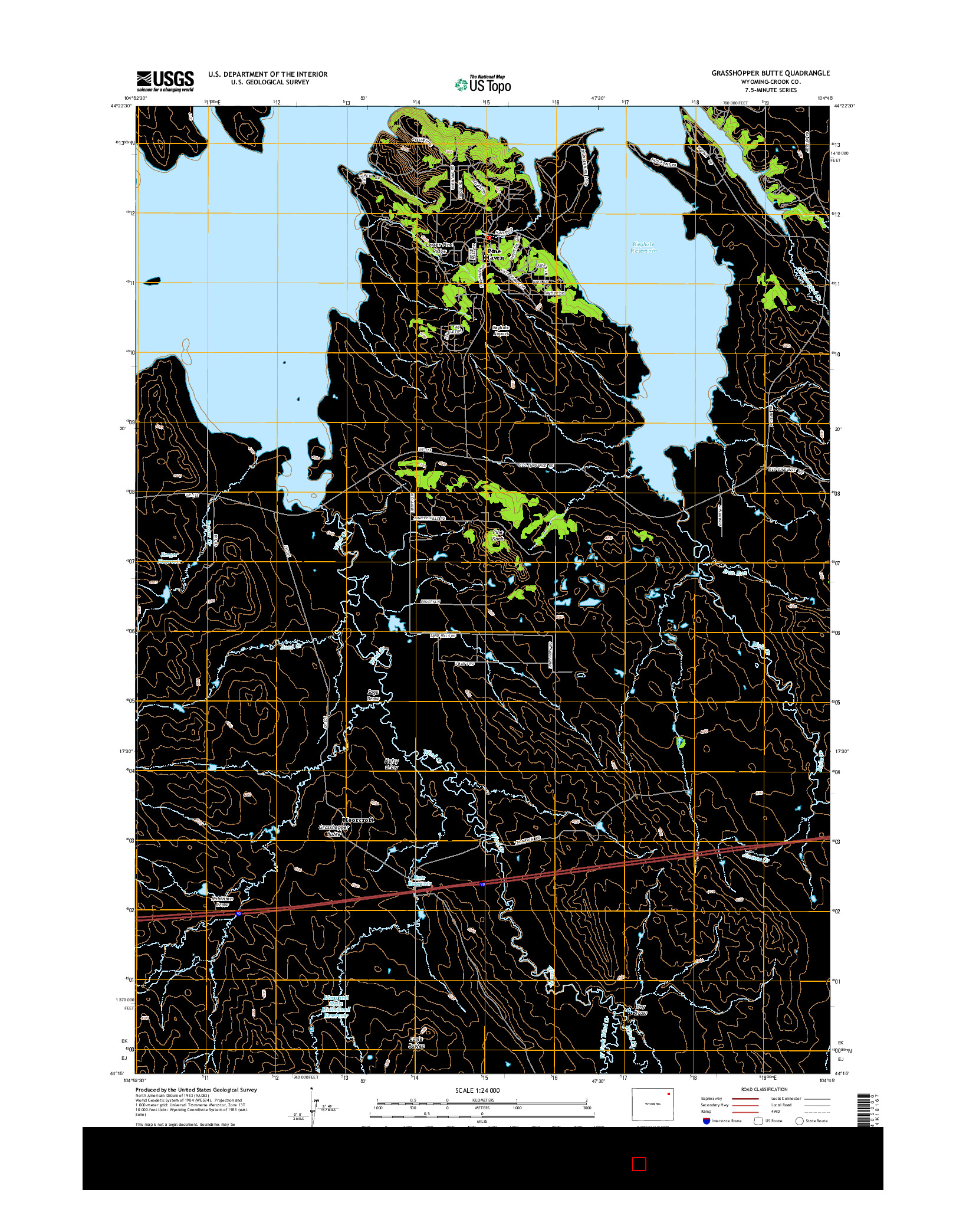 USGS US TOPO 7.5-MINUTE MAP FOR GRASSHOPPER BUTTE, WY 2015