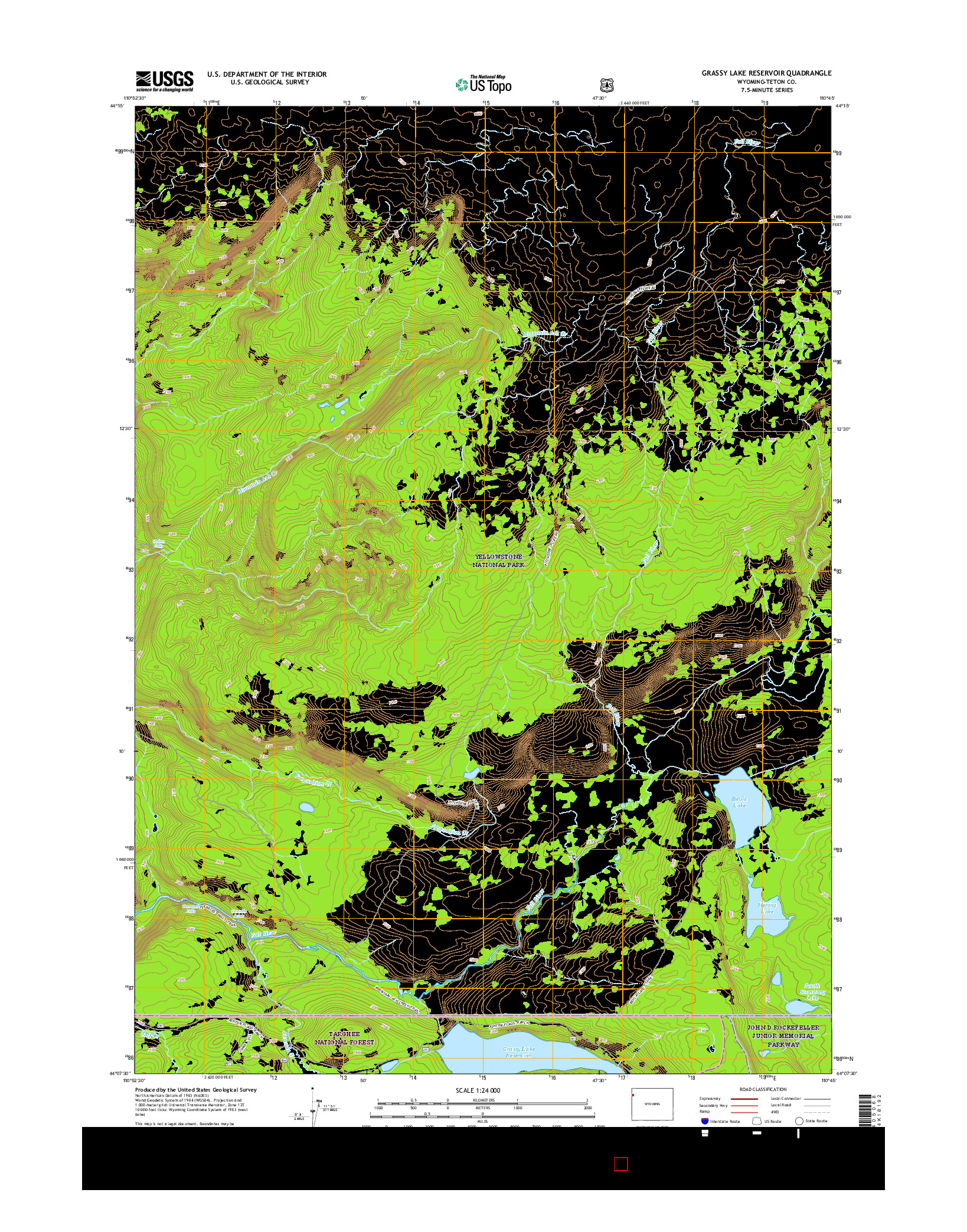 USGS US TOPO 7.5-MINUTE MAP FOR GRASSY LAKE RESERVOIR, WY 2015