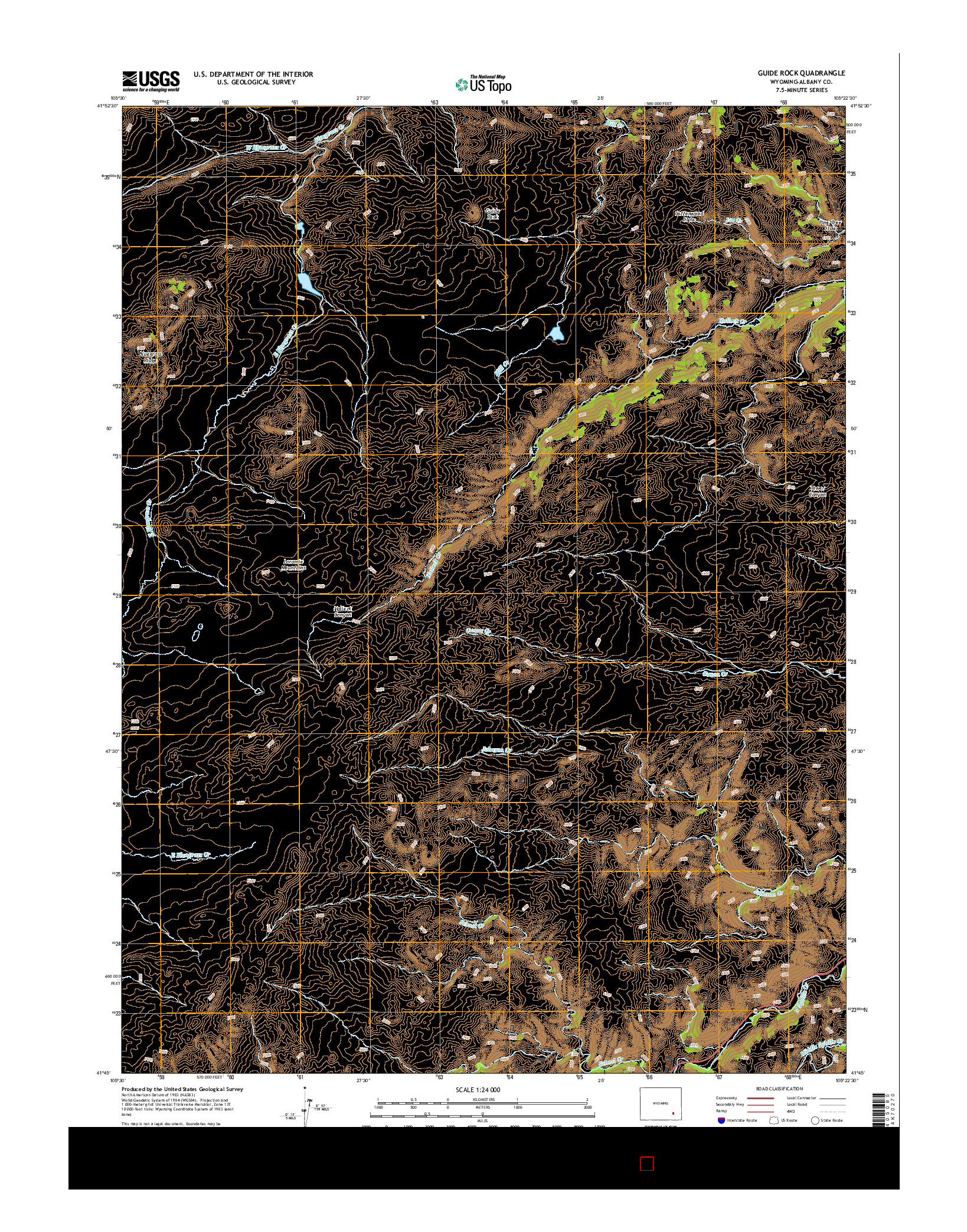 USGS US TOPO 7.5-MINUTE MAP FOR GUIDE ROCK, WY 2015