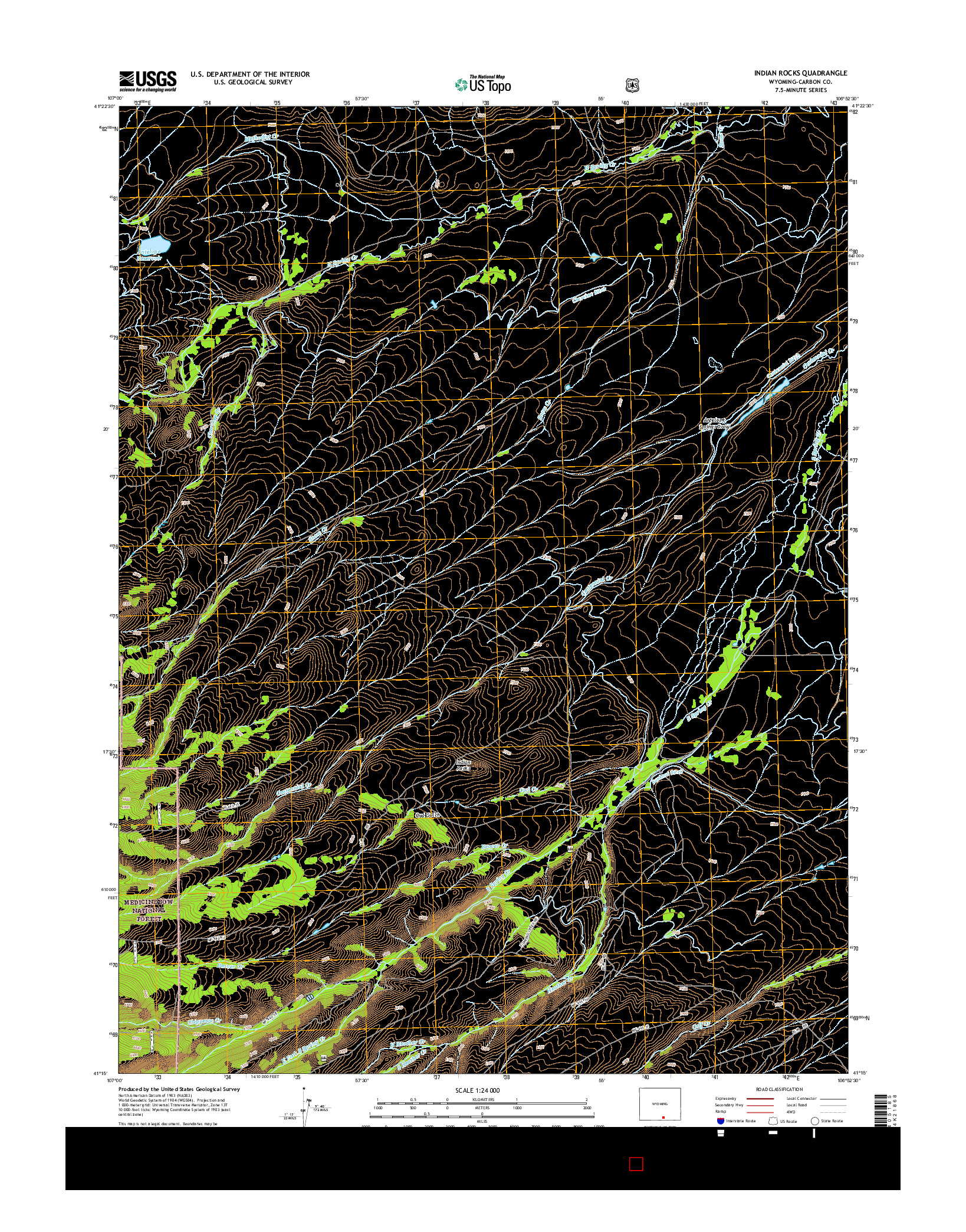 USGS US TOPO 7.5-MINUTE MAP FOR INDIAN ROCKS, WY 2015