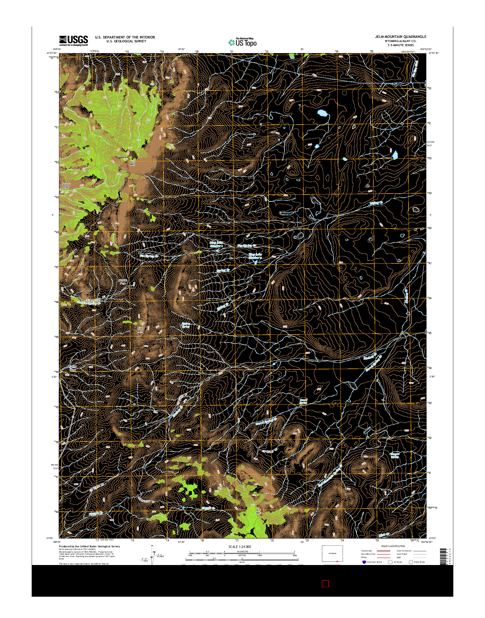 USGS US TOPO 7.5-MINUTE MAP FOR JELM MOUNTAIN, WY 2015