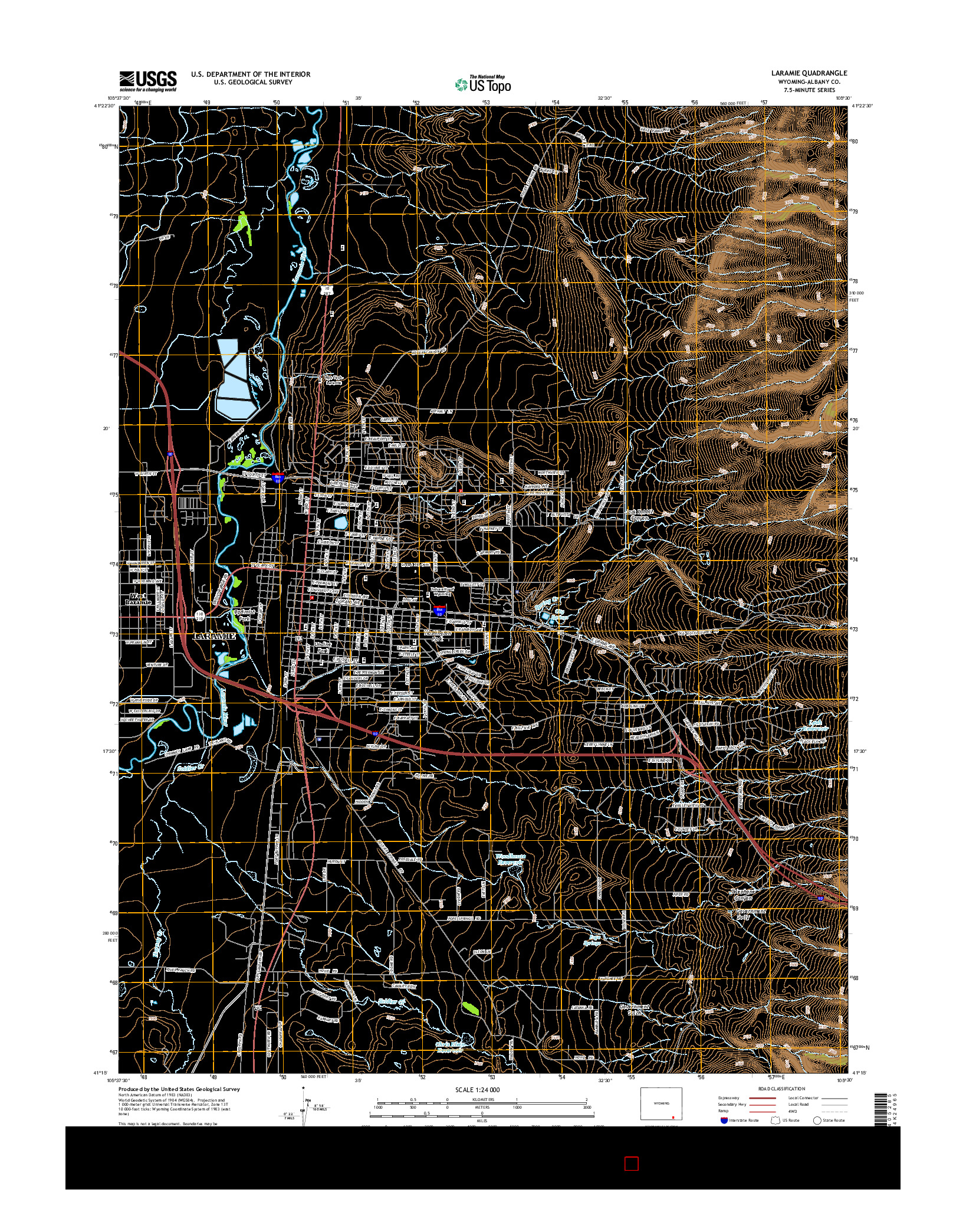 USGS US TOPO 7.5-MINUTE MAP FOR LARAMIE, WY 2015