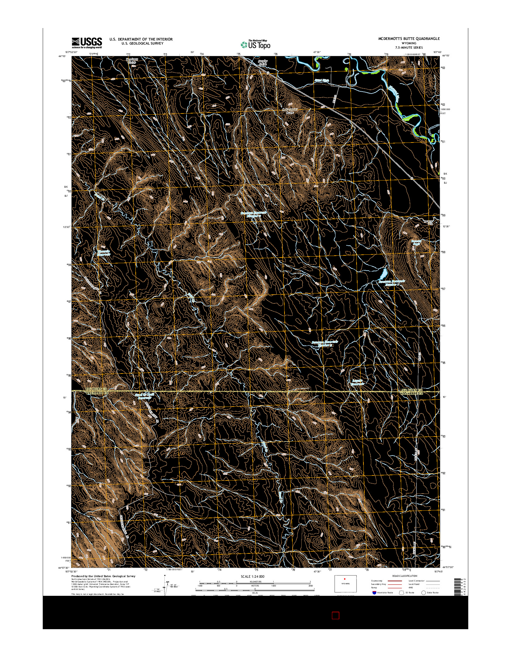 USGS US TOPO 7.5-MINUTE MAP FOR MCDERMOTTS BUTTE, WY 2015