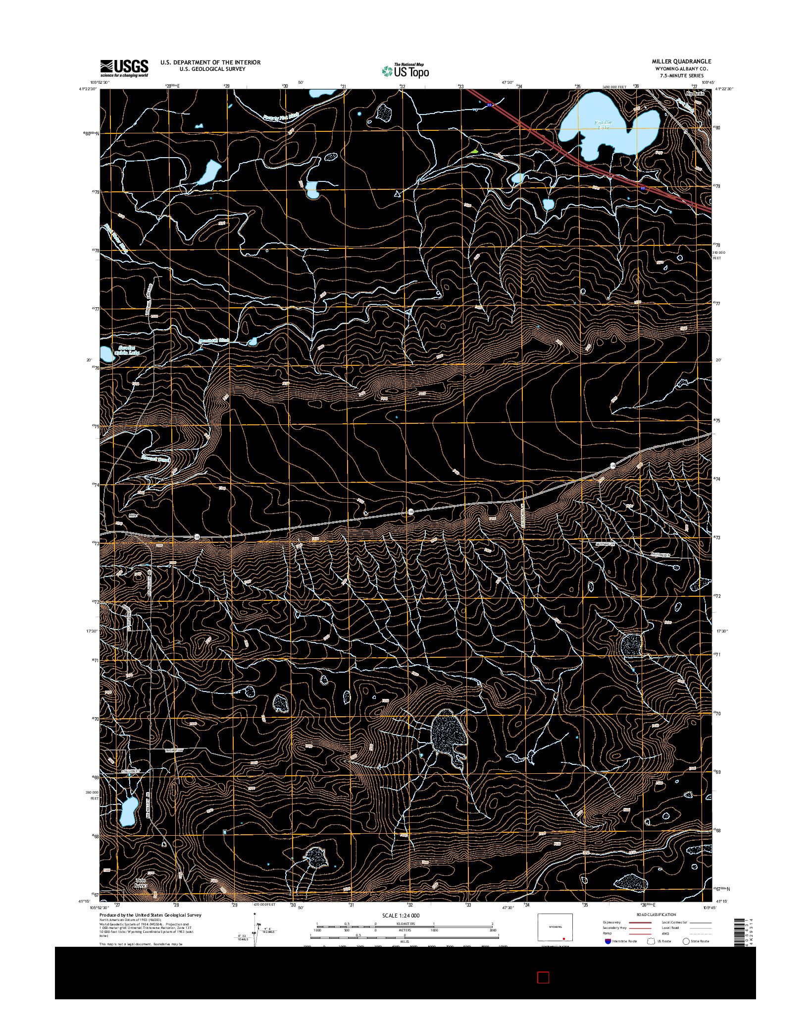 USGS US TOPO 7.5-MINUTE MAP FOR MILLER, WY 2015