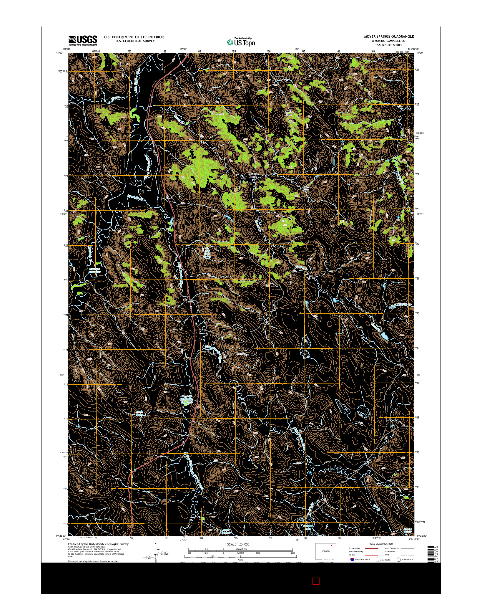 USGS US TOPO 7.5-MINUTE MAP FOR MOYER SPRINGS, WY 2015