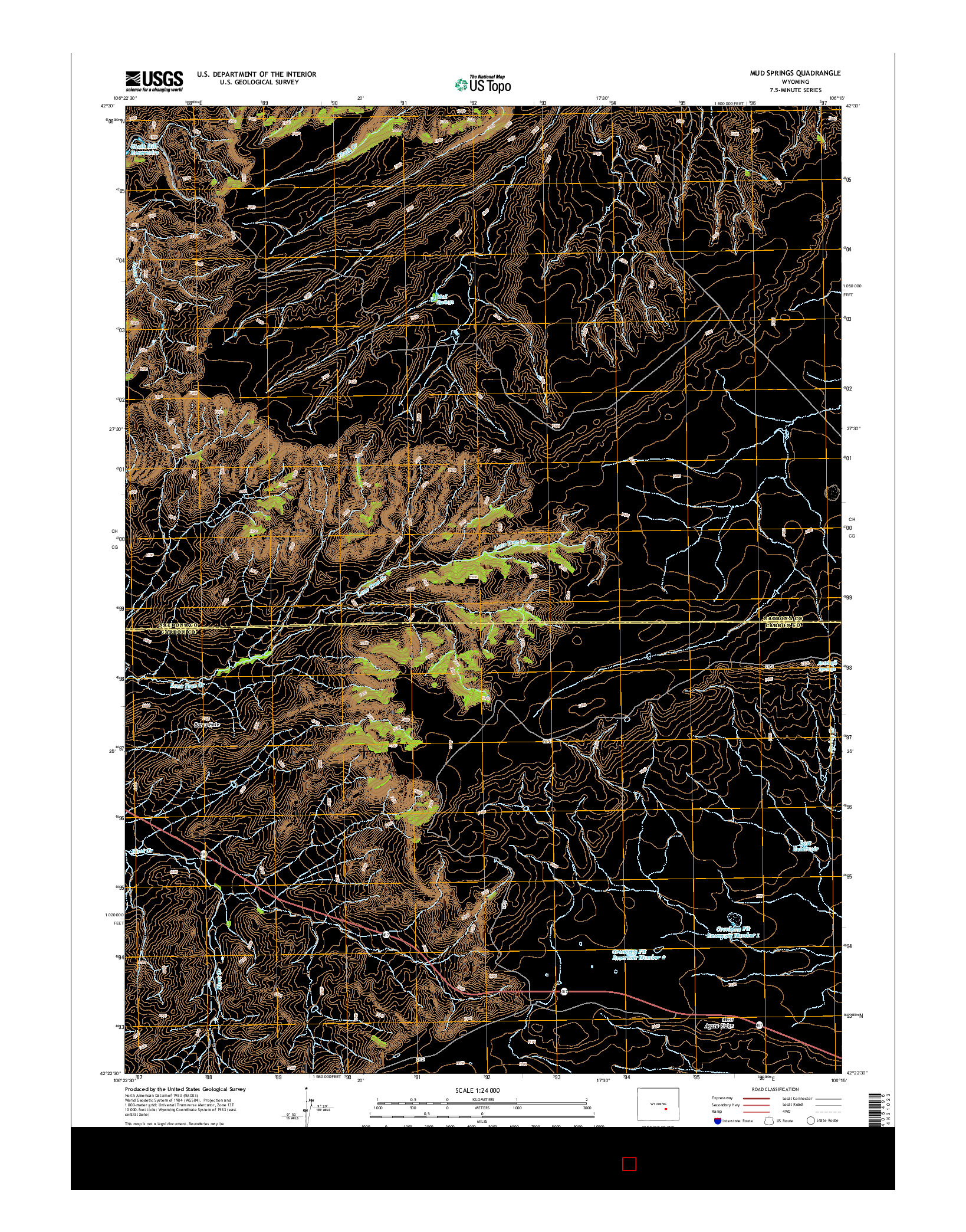 USGS US TOPO 7.5-MINUTE MAP FOR MUD SPRINGS, WY 2015