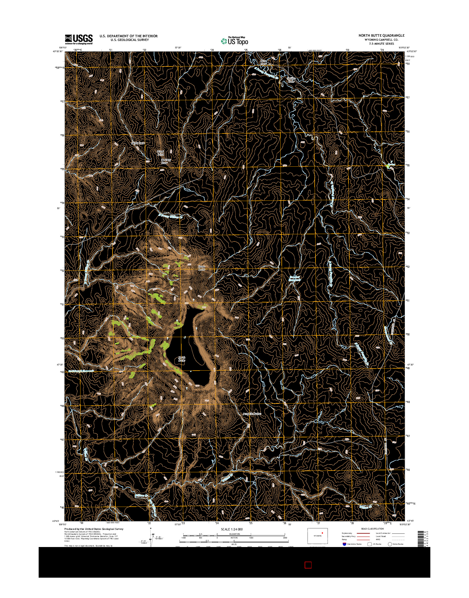 USGS US TOPO 7.5-MINUTE MAP FOR NORTH BUTTE, WY 2015