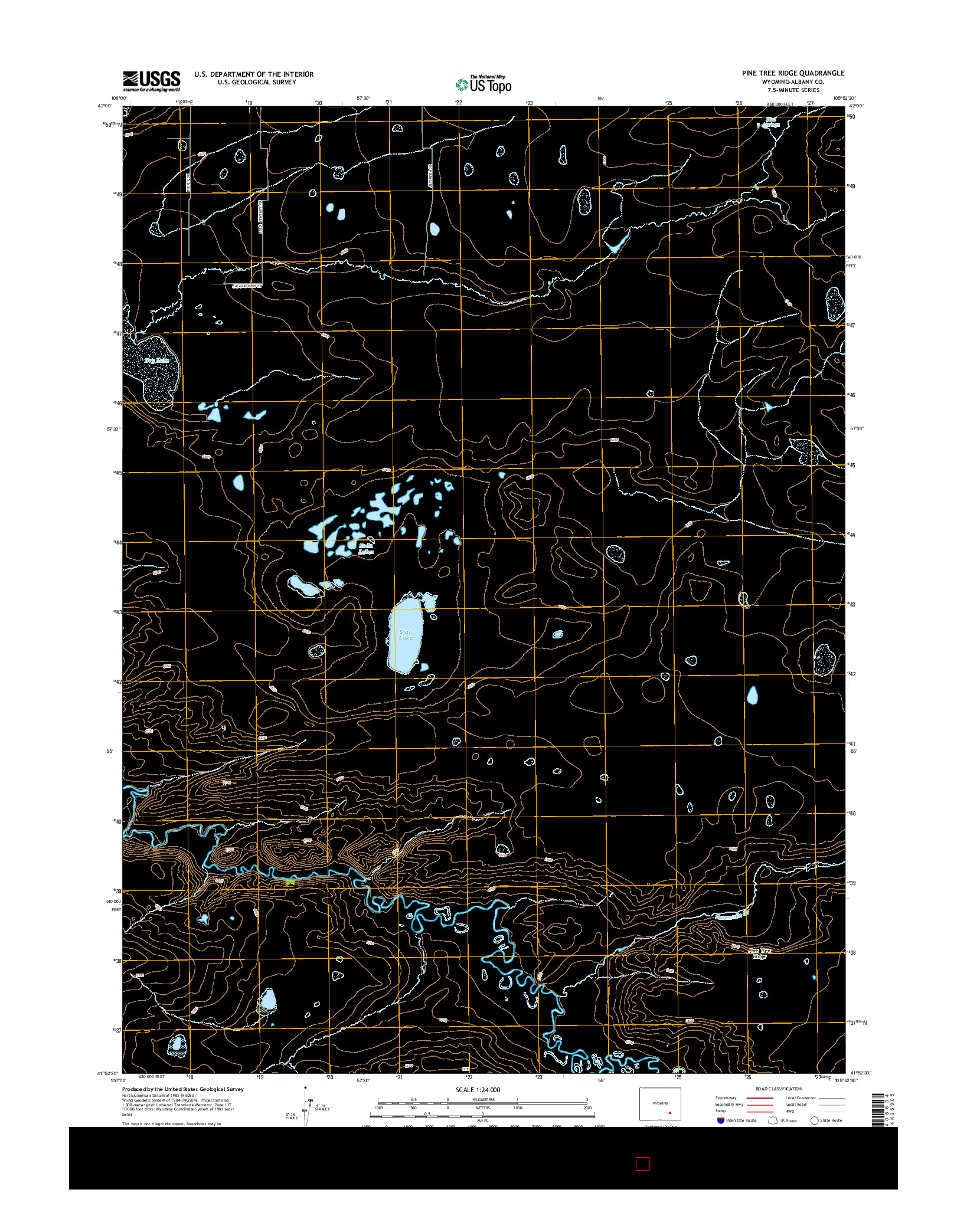 USGS US TOPO 7.5-MINUTE MAP FOR PINE TREE RIDGE, WY 2015