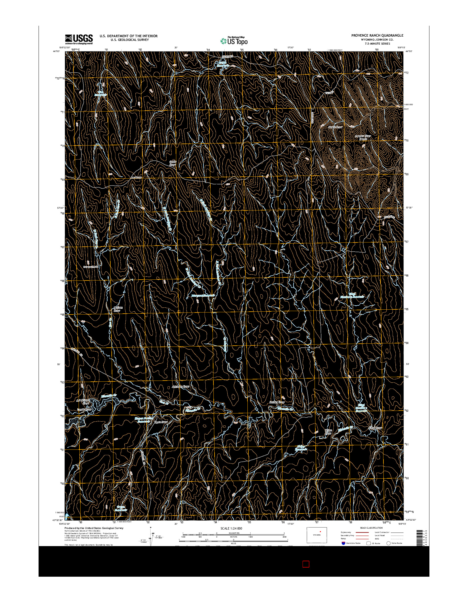 USGS US TOPO 7.5-MINUTE MAP FOR PROVENCE RANCH, WY 2015