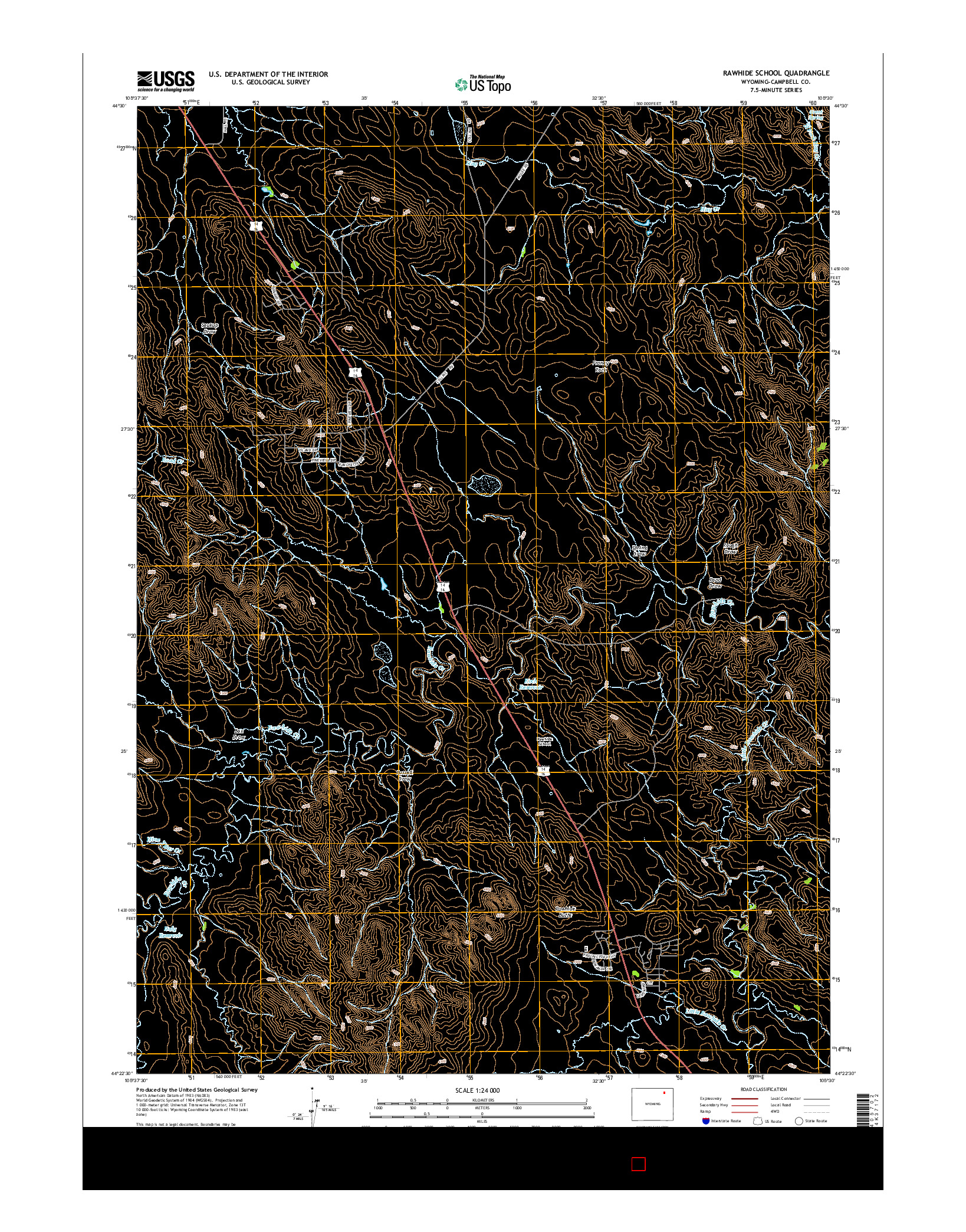 USGS US TOPO 7.5-MINUTE MAP FOR RAWHIDE SCHOOL, WY 2015