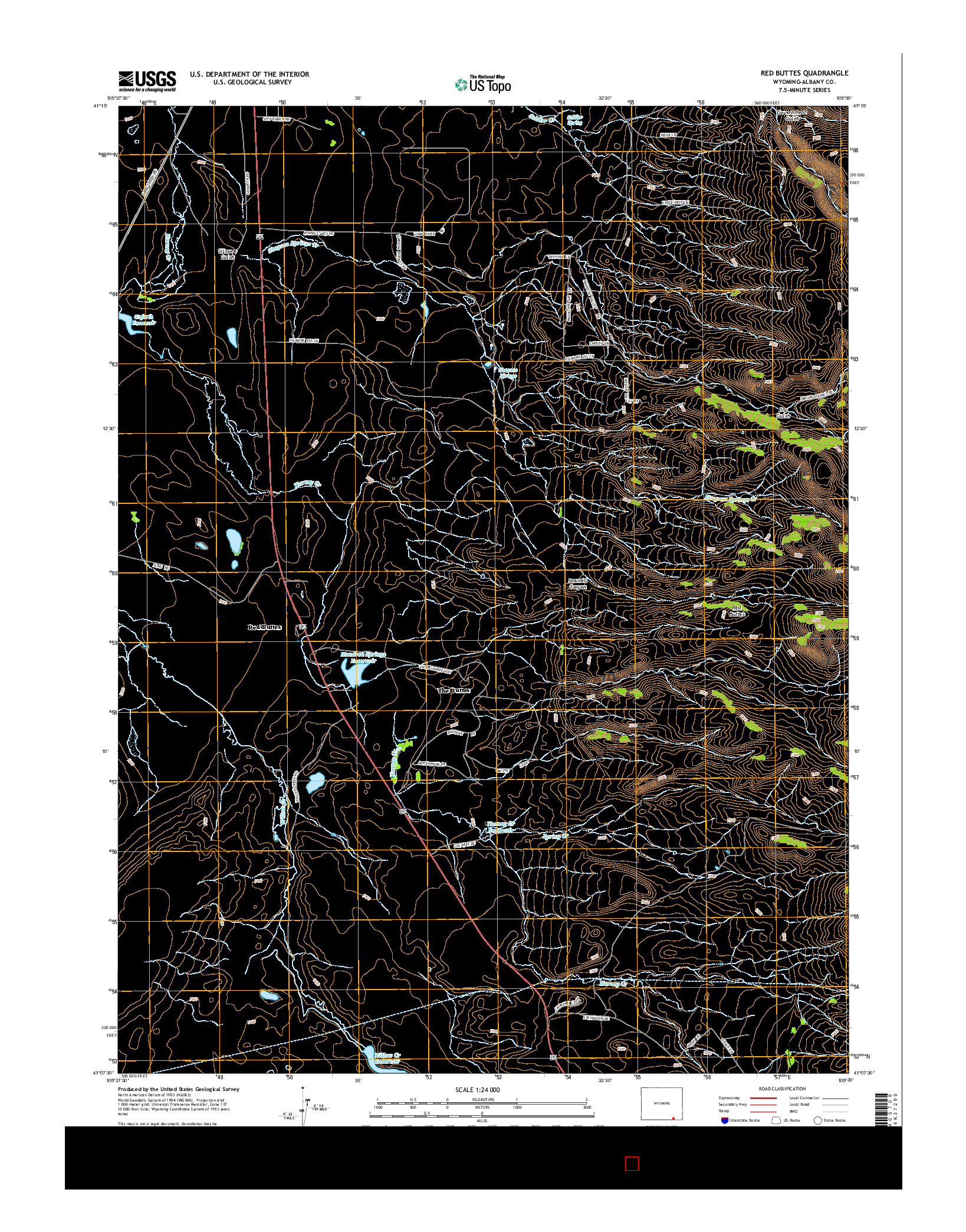 USGS US TOPO 7.5-MINUTE MAP FOR RED BUTTES, WY 2015