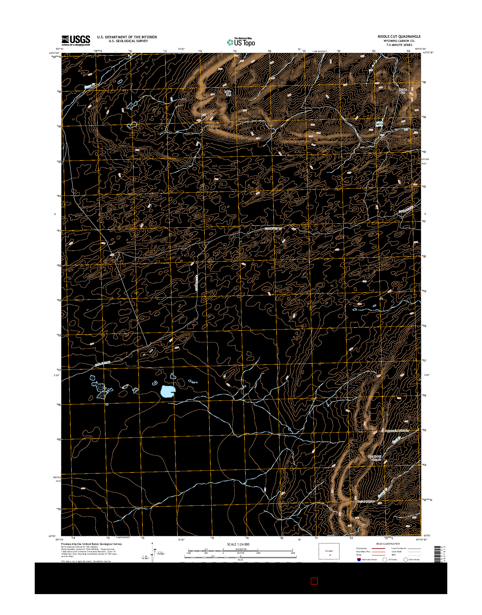 USGS US TOPO 7.5-MINUTE MAP FOR RIDDLE CUT, WY 2015