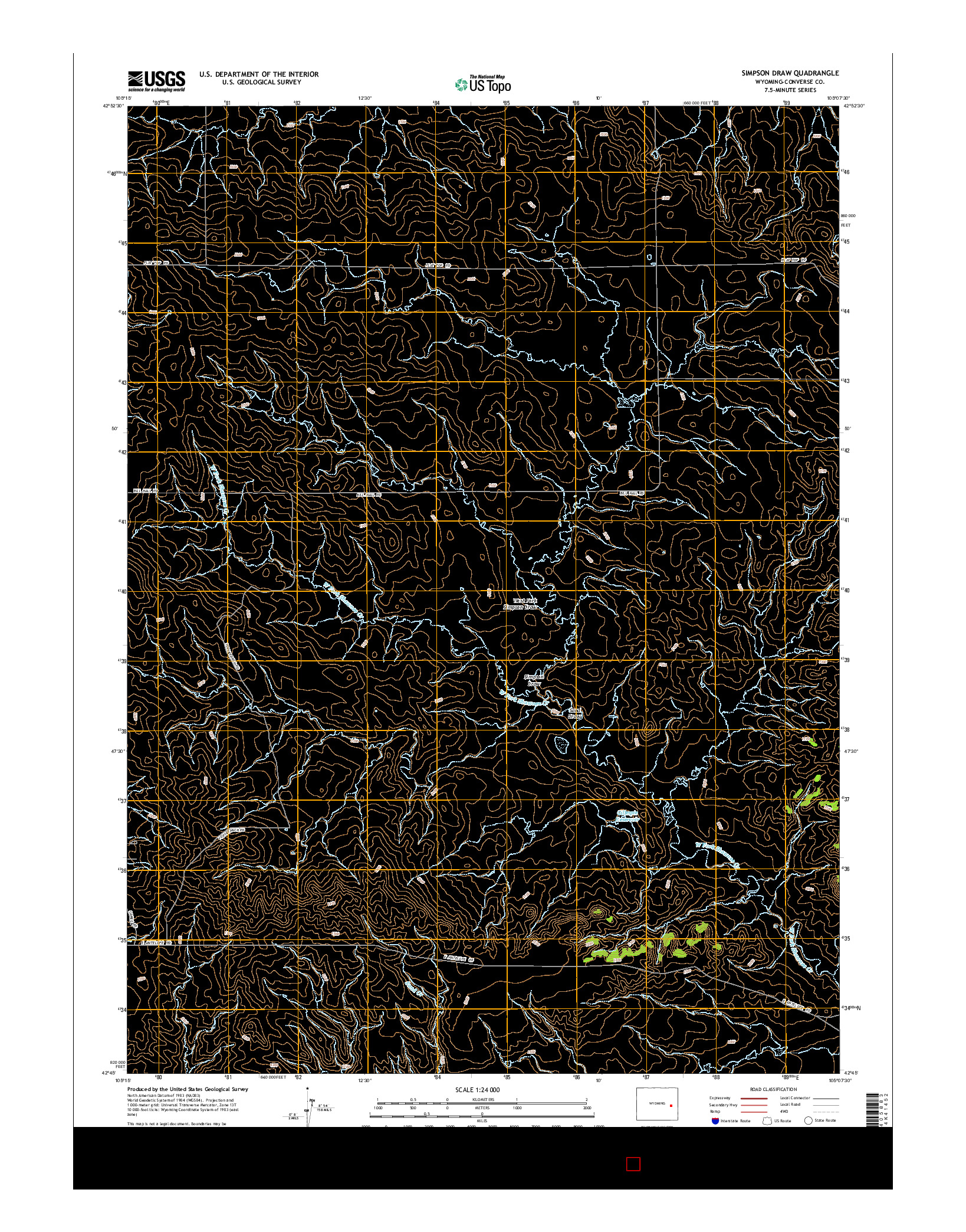 USGS US TOPO 7.5-MINUTE MAP FOR SIMPSON DRAW, WY 2015
