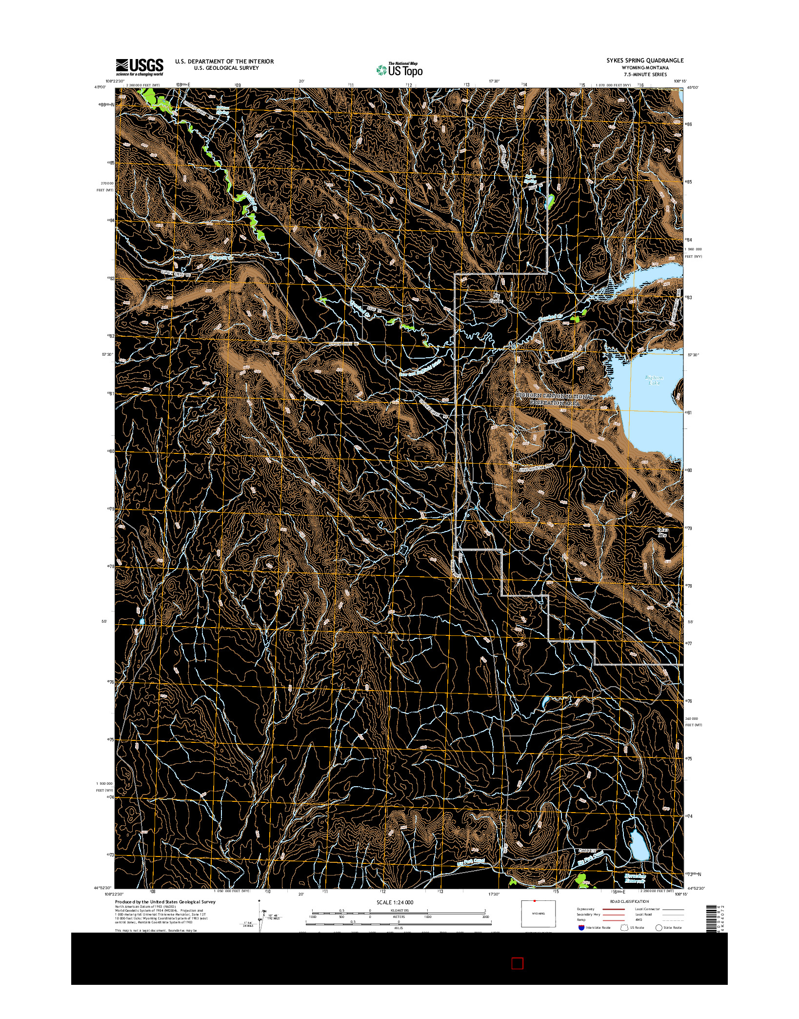 USGS US TOPO 7.5-MINUTE MAP FOR SYKES SPRING, WY-MT 2015