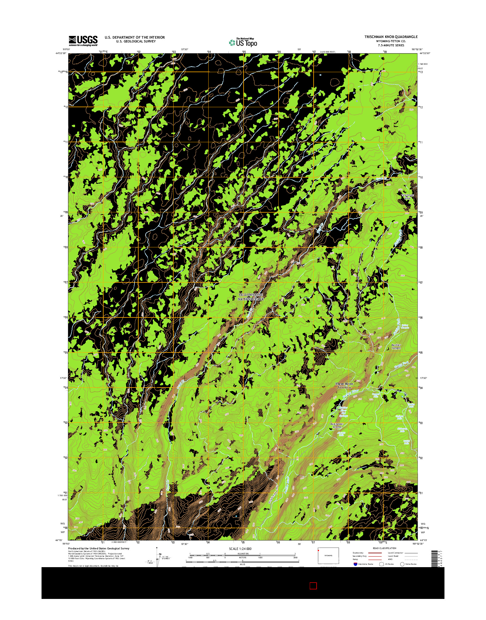 USGS US TOPO 7.5-MINUTE MAP FOR TRISCHMAN KNOB, WY 2015