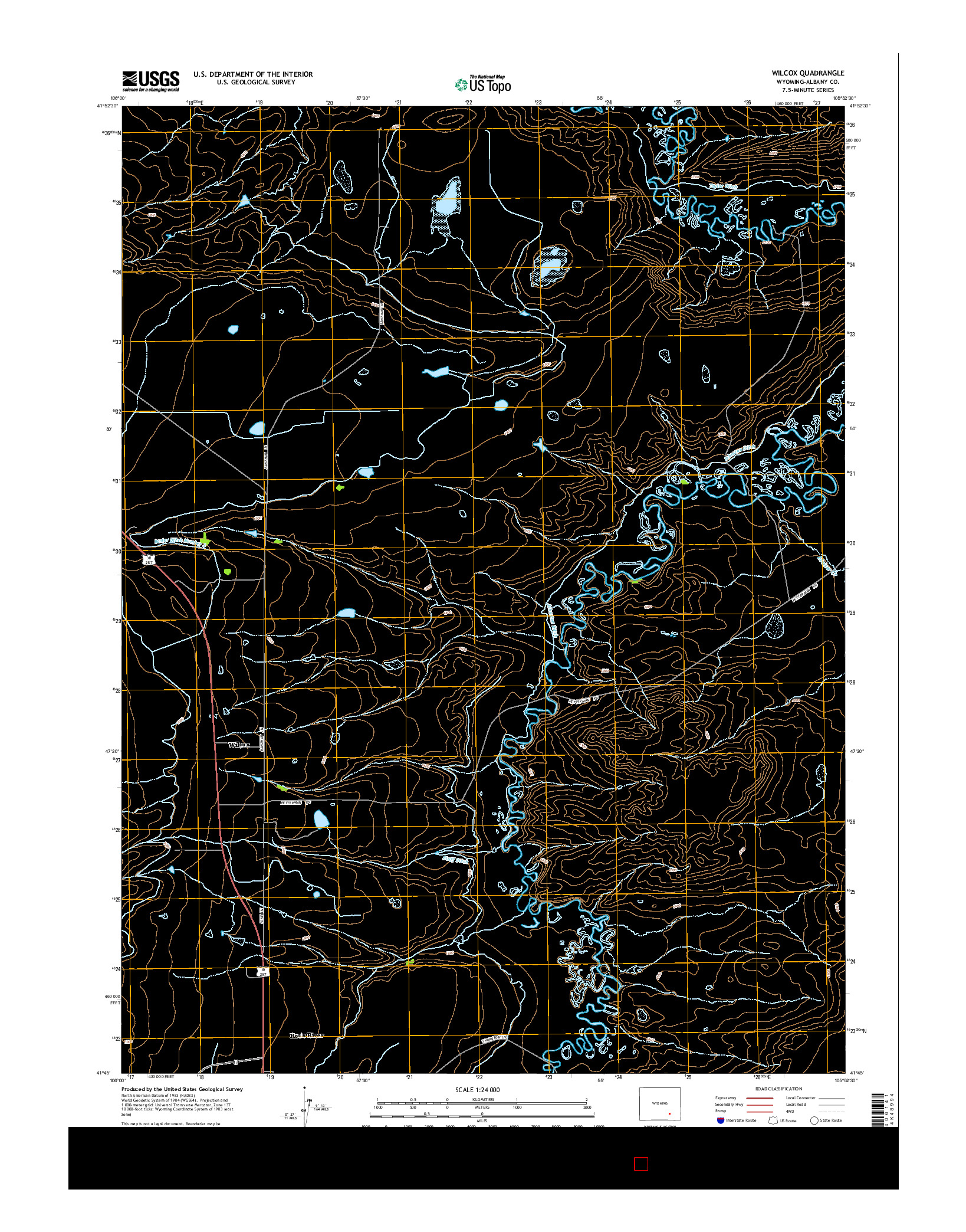 USGS US TOPO 7.5-MINUTE MAP FOR WILCOX, WY 2015