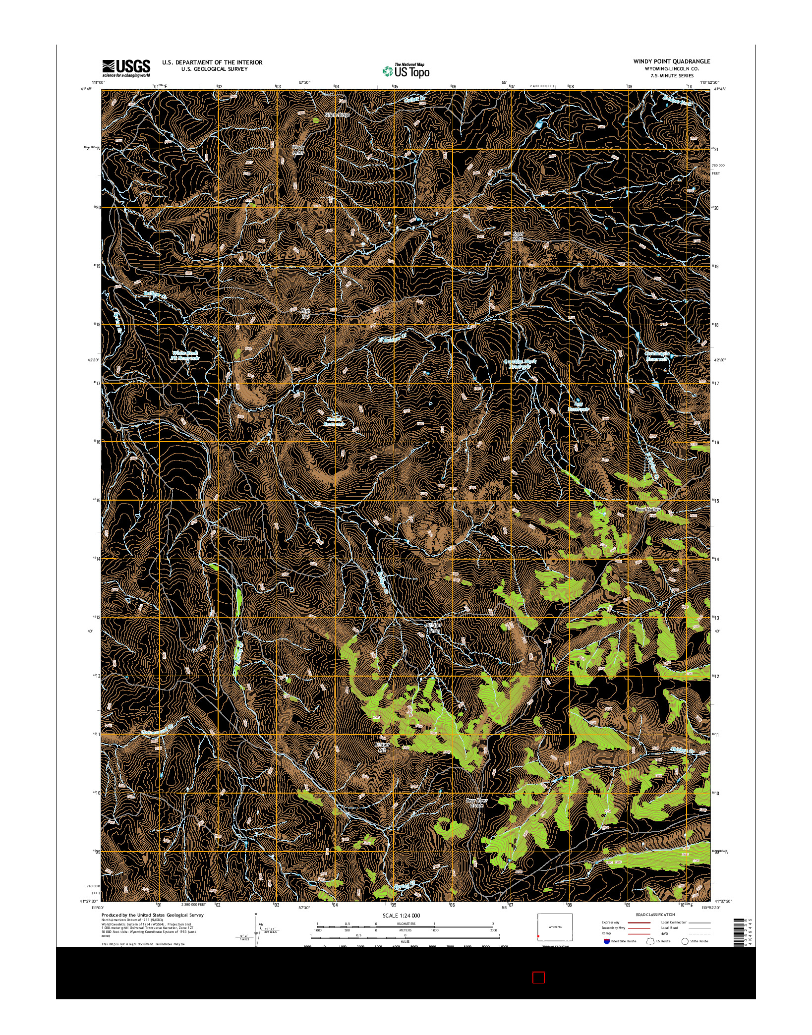 USGS US TOPO 7.5-MINUTE MAP FOR WINDY POINT, WY 2015