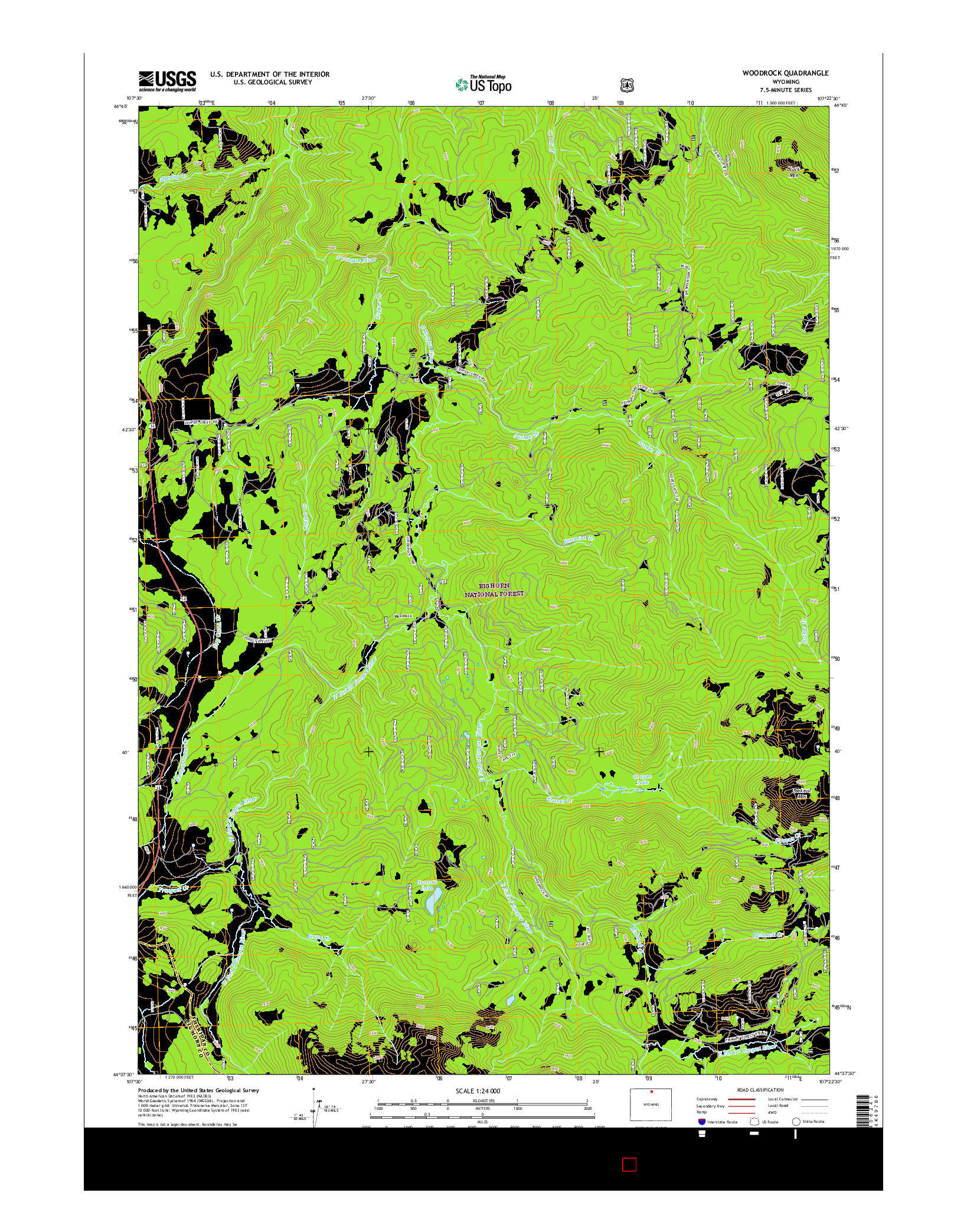 USGS US TOPO 7.5-MINUTE MAP FOR WOODROCK, WY 2015