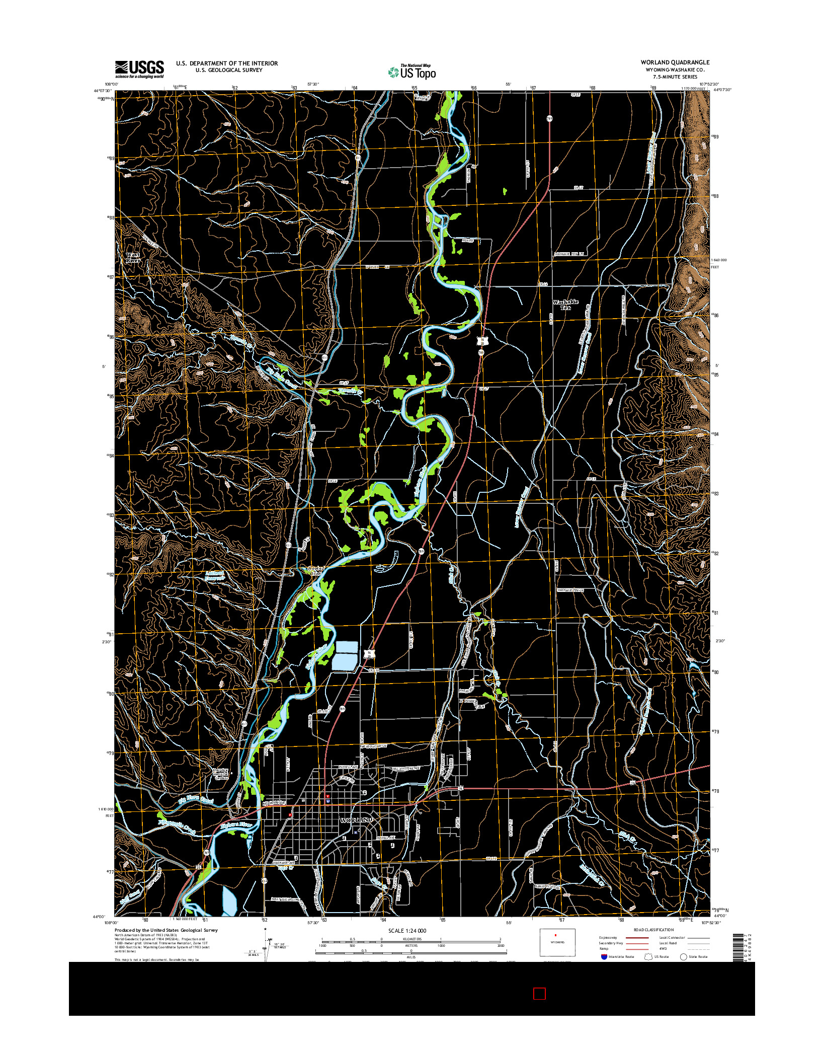 USGS US TOPO 7.5-MINUTE MAP FOR WORLAND, WY 2015