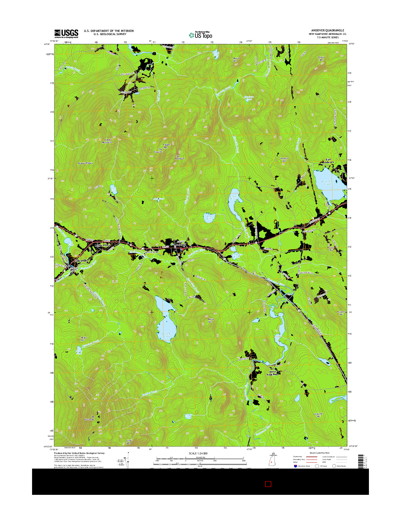 USGS US TOPO 7.5-MINUTE MAP FOR ANDOVER, NH 2015