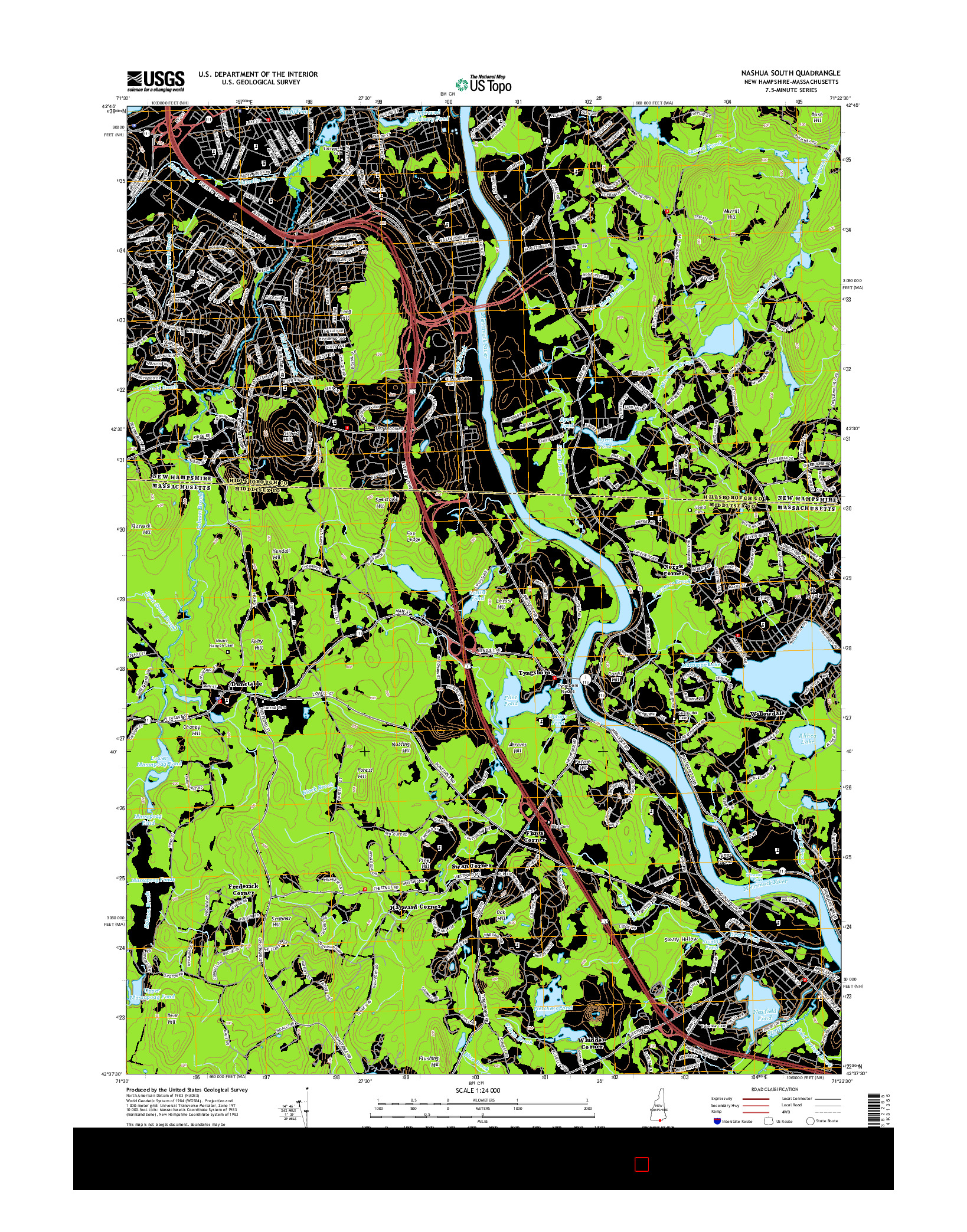 USGS US TOPO 7.5-MINUTE MAP FOR NASHUA SOUTH, NH-MA 2015