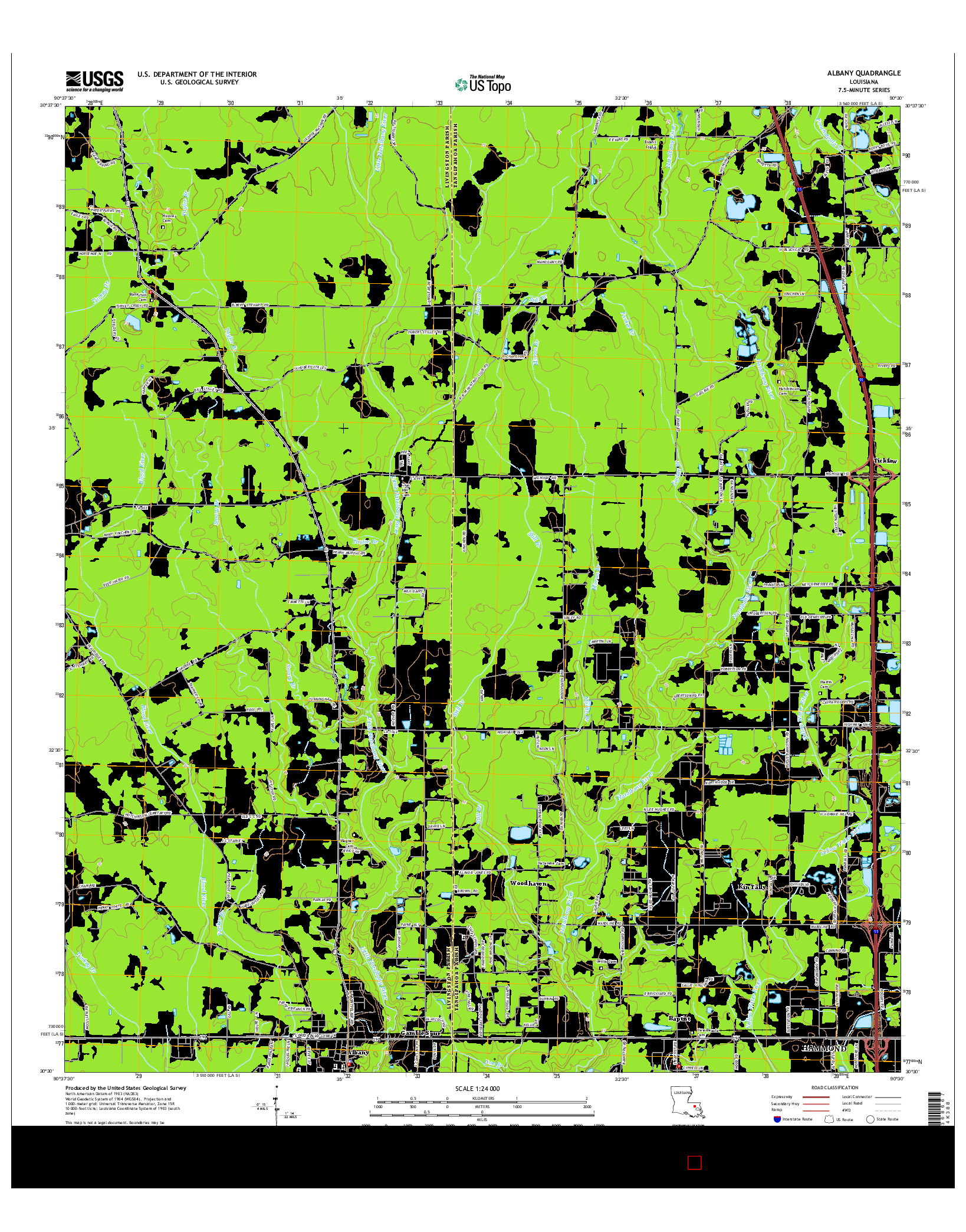 USGS US TOPO 7.5-MINUTE MAP FOR ALBANY, LA 2015