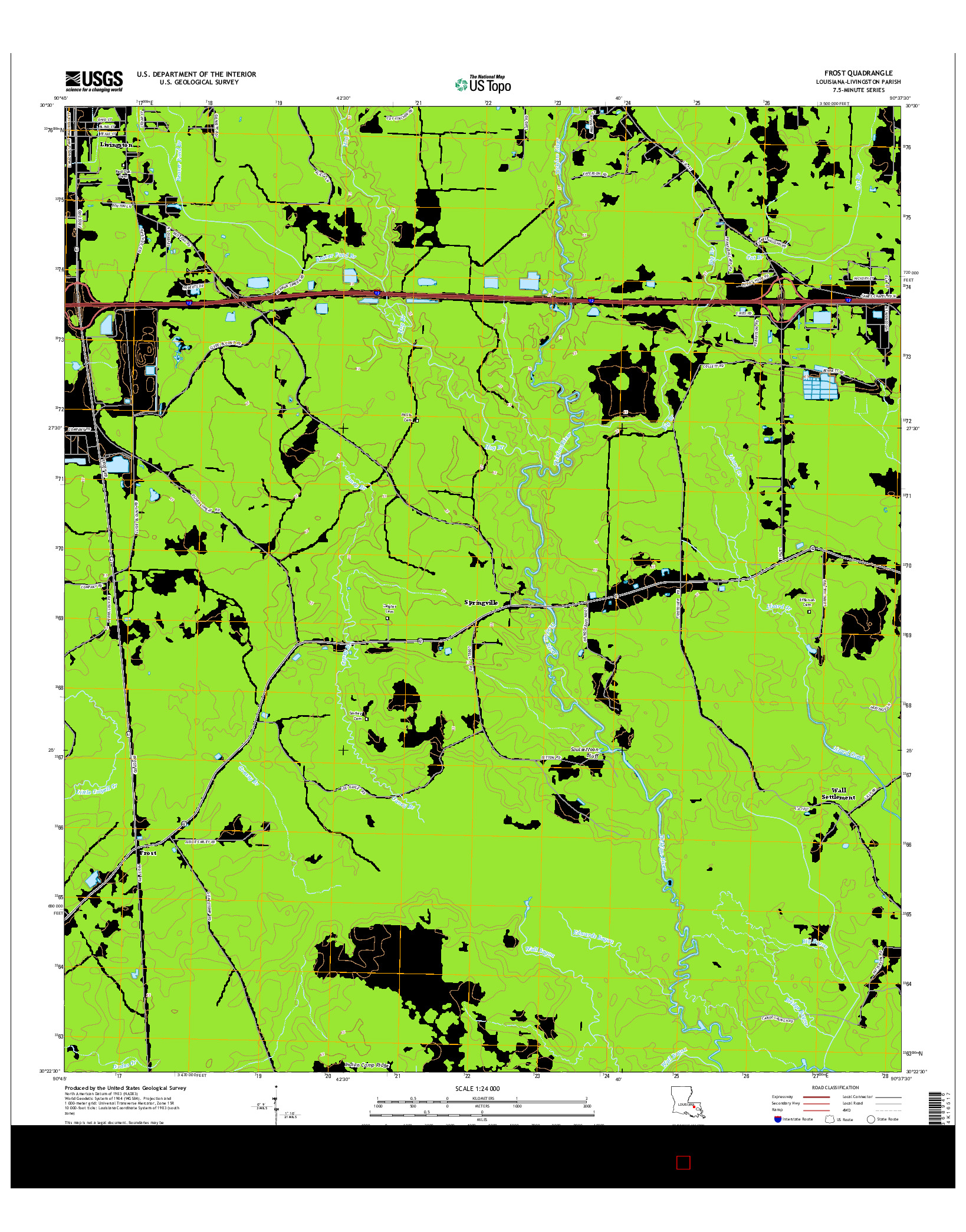 USGS US TOPO 7.5-MINUTE MAP FOR FROST, LA 2015