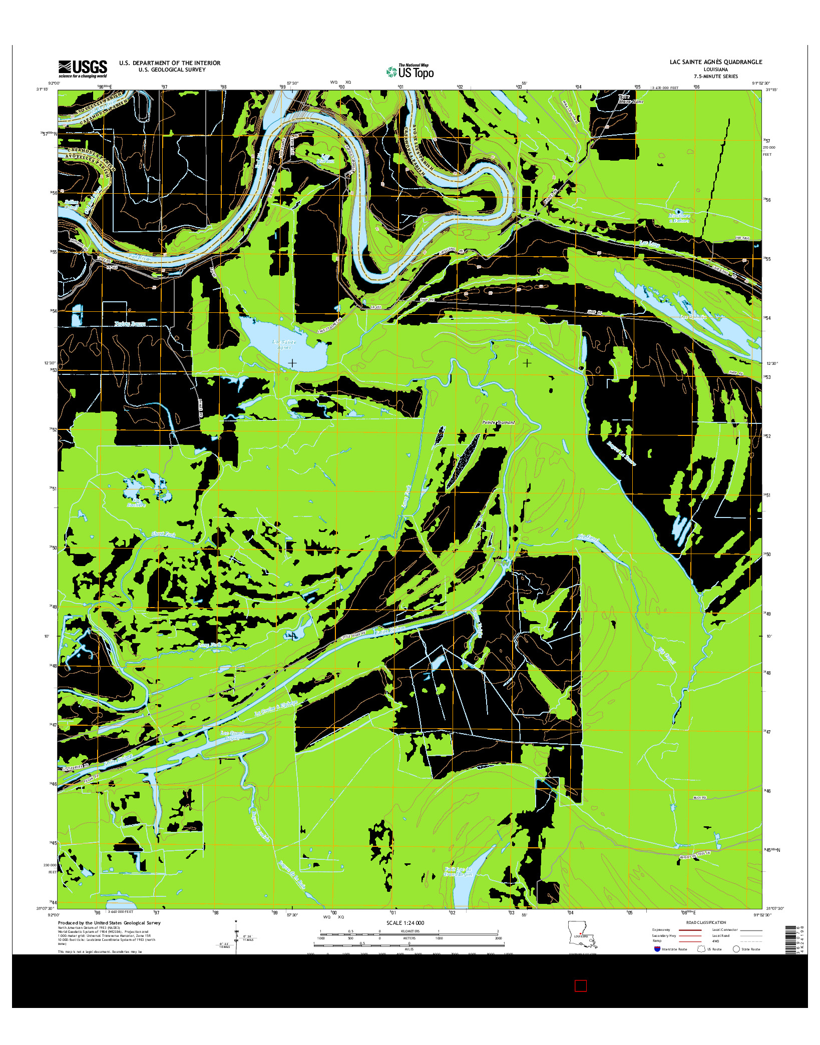 USGS US TOPO 7.5-MINUTE MAP FOR LAC SAINTE AGNèS, LA 2015