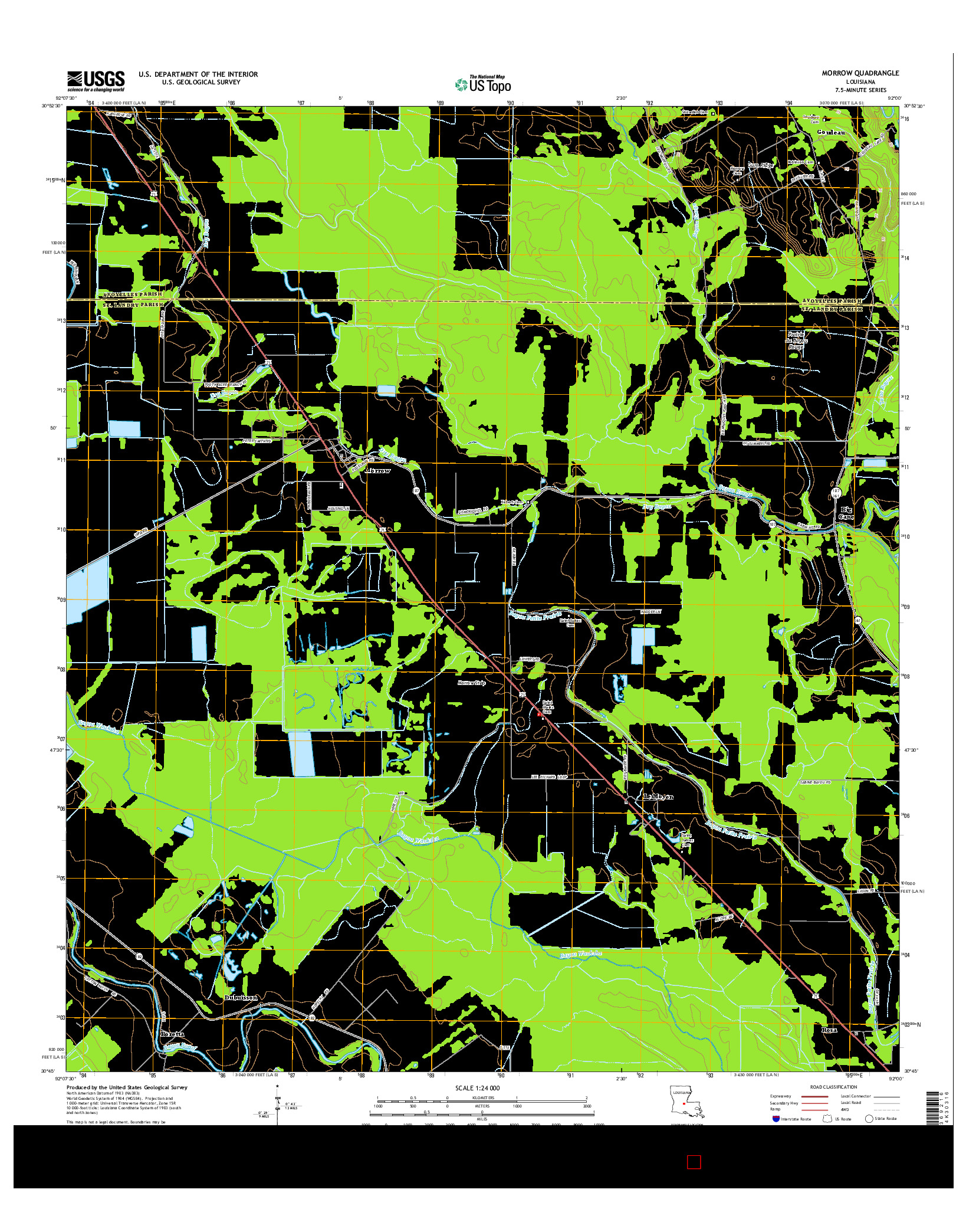 USGS US TOPO 7.5-MINUTE MAP FOR MORROW, LA 2015