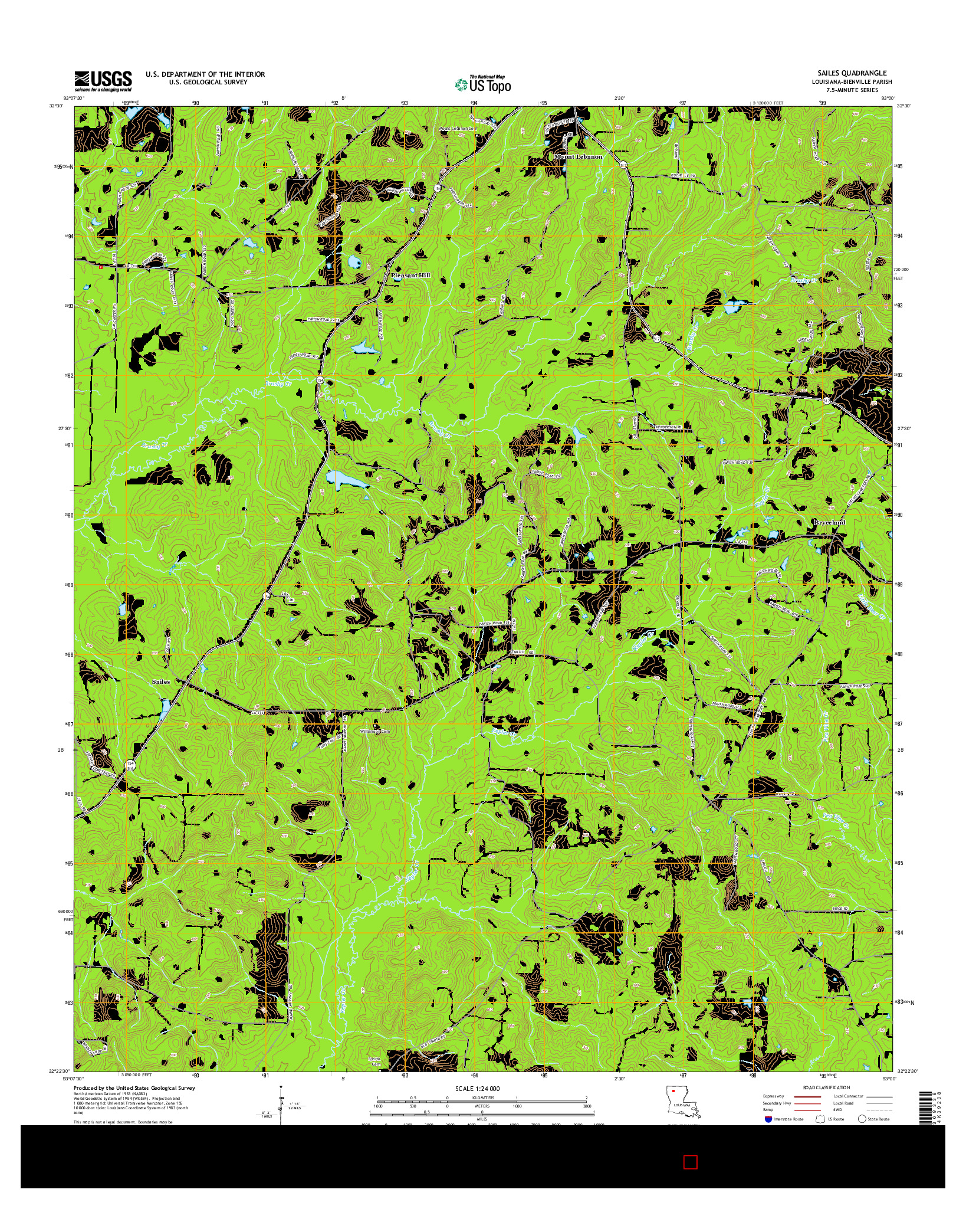 USGS US TOPO 7.5-MINUTE MAP FOR SAILES, LA 2015