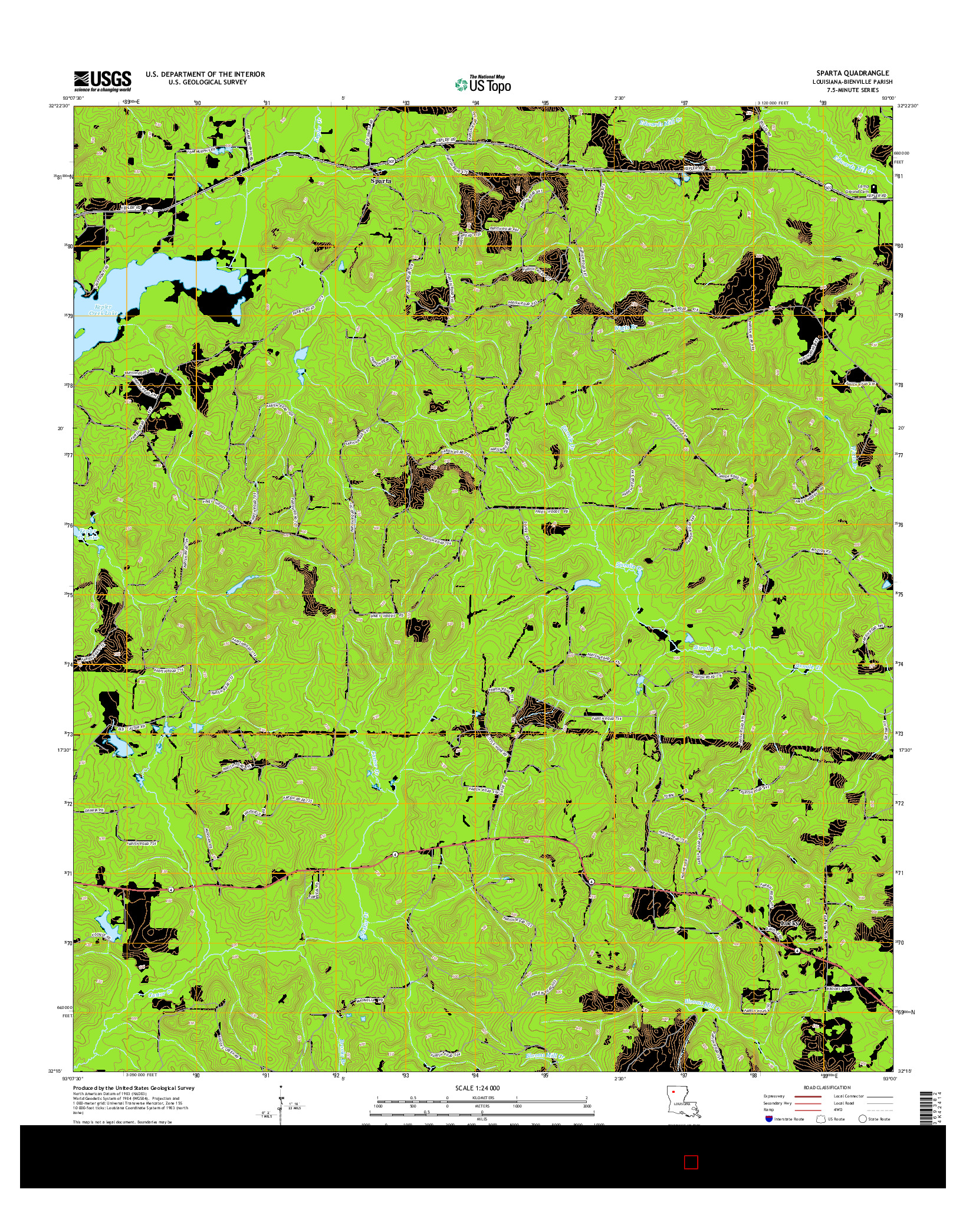 USGS US TOPO 7.5-MINUTE MAP FOR SPARTA, LA 2015