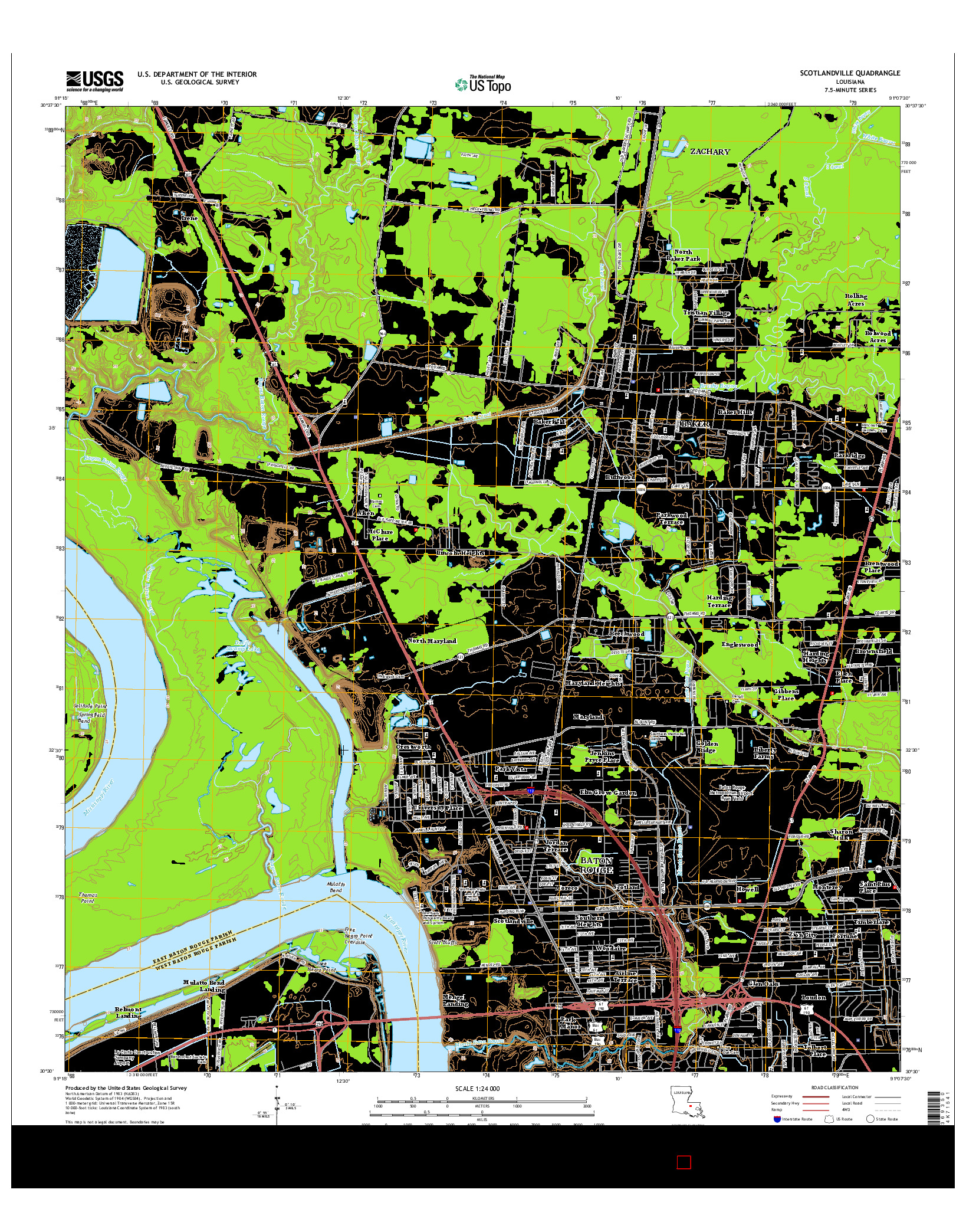 USGS US TOPO 7.5-MINUTE MAP FOR SCOTLANDVILLE, LA 2015