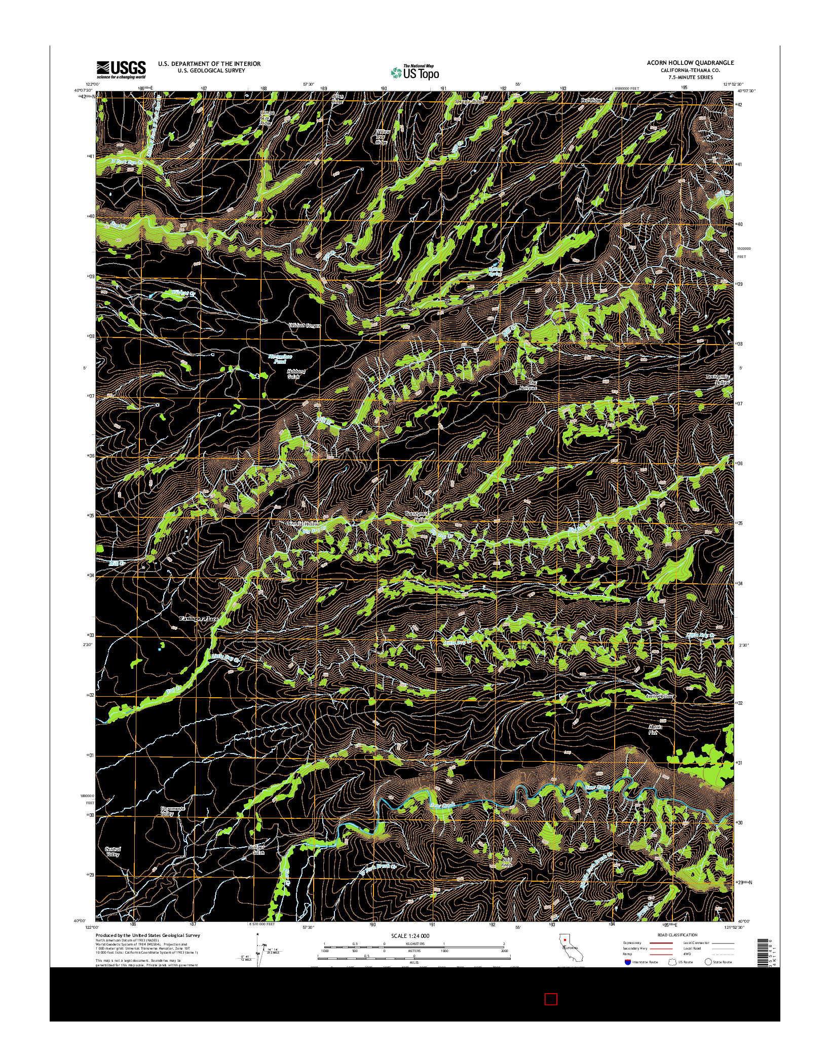 USGS US TOPO 7.5-MINUTE MAP FOR ACORN HOLLOW, CA 2015